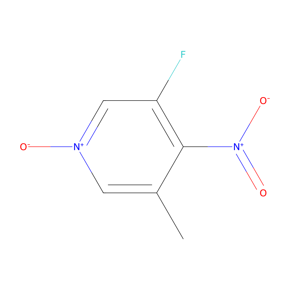 3-Fluoro-5-methyl-4-nitropyridine 1-oxide molecular structure, CAS 13958-88-8
