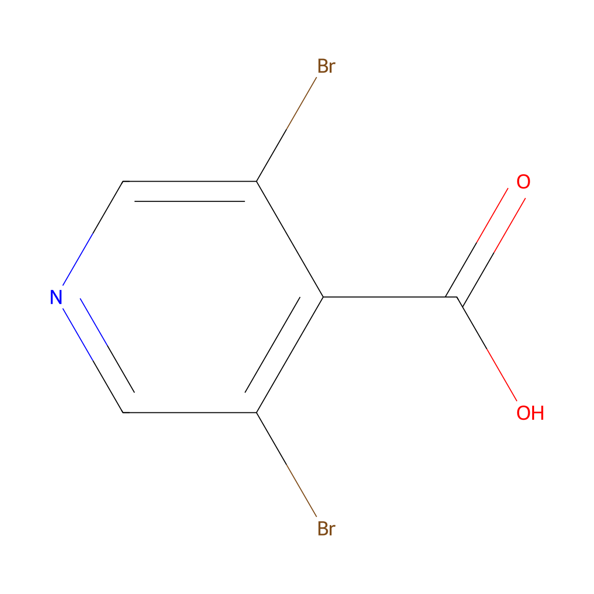 3,5-Dibromopyridine-4-carboxylic acid molecular structure, CAS 13958-91-3