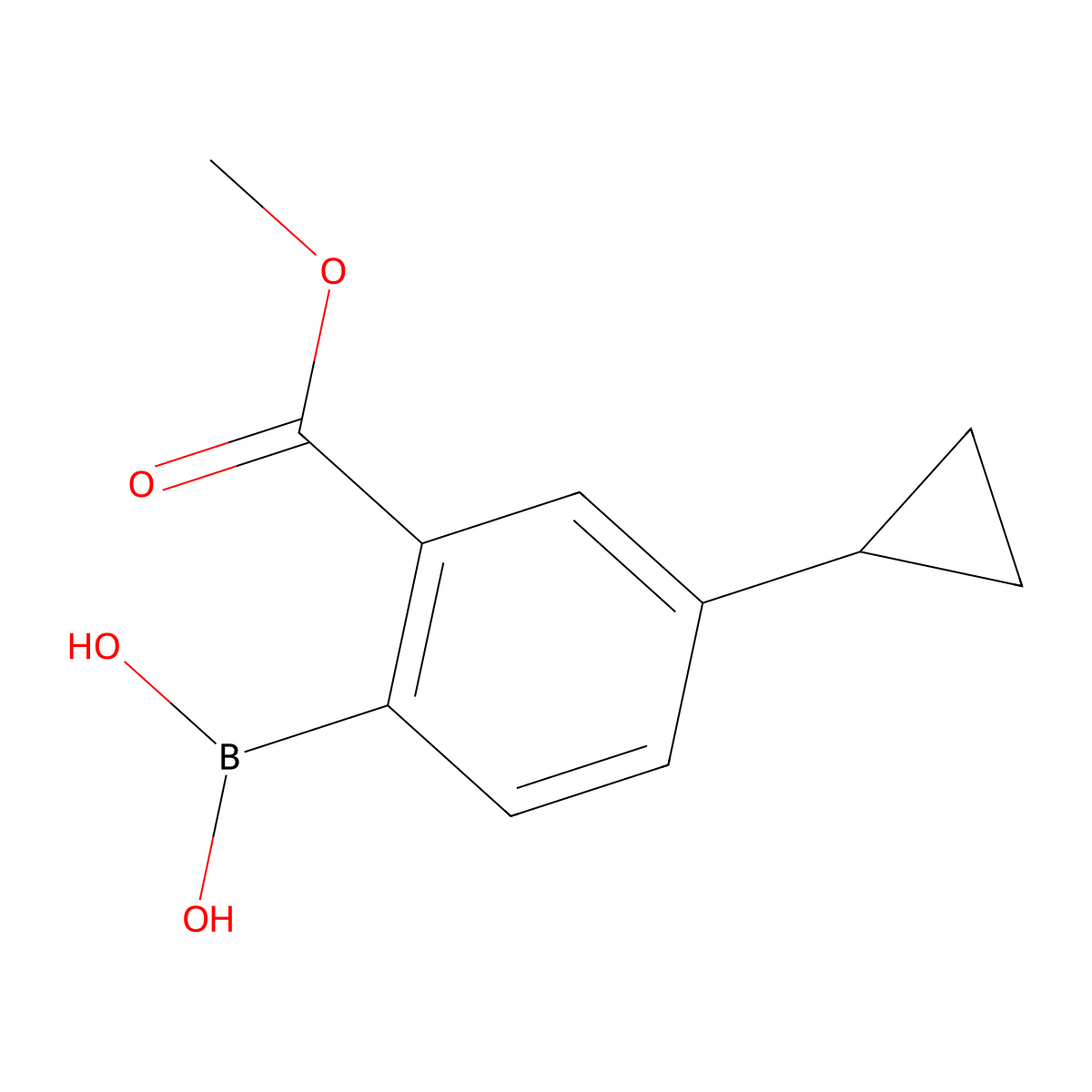 (4-Cyclopropyl-2-(methoxycarbonyl)phenyl)boronic acid molecular structure, CAS 1395826-22-8