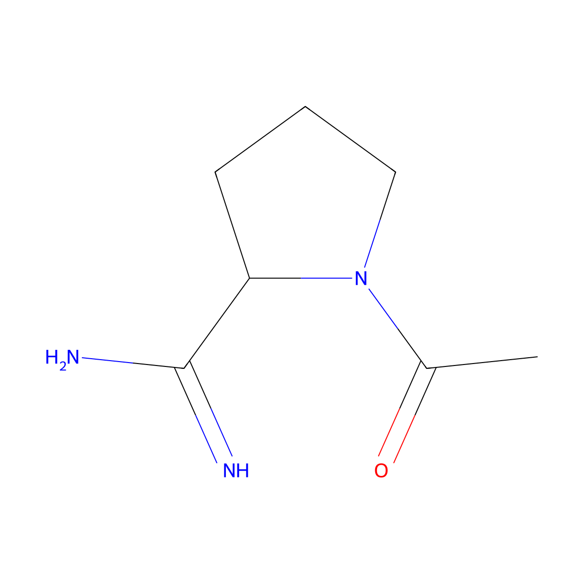 1-Acetylpyrrolidine-2-carboximidamide molecular structure, CAS 139584-79-5