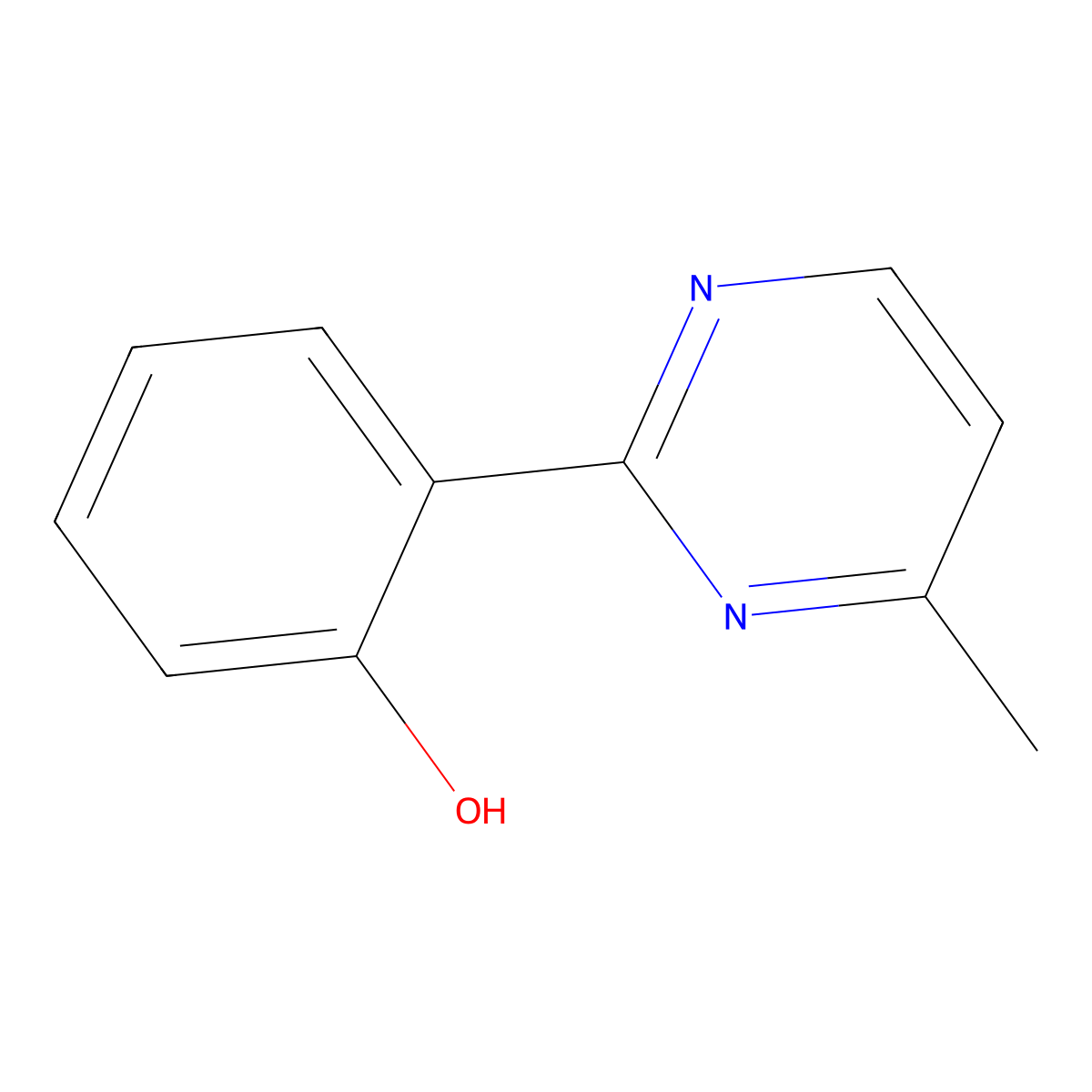 2-(4-Methyl-2-pyrimidinyl)phenol molecular structure, CAS 139584-85-3