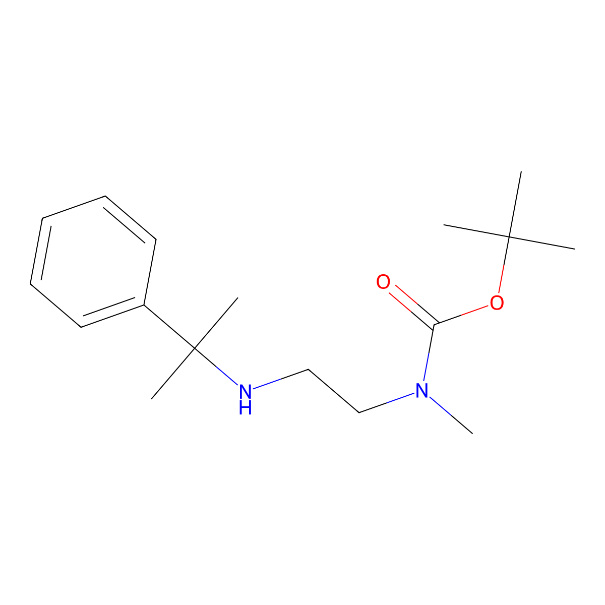 Tert-butyl methyl(2-((2-phenylpropan-2-yl)amino)ethyl)carbamate molecular structure, CAS 1395890-54-6