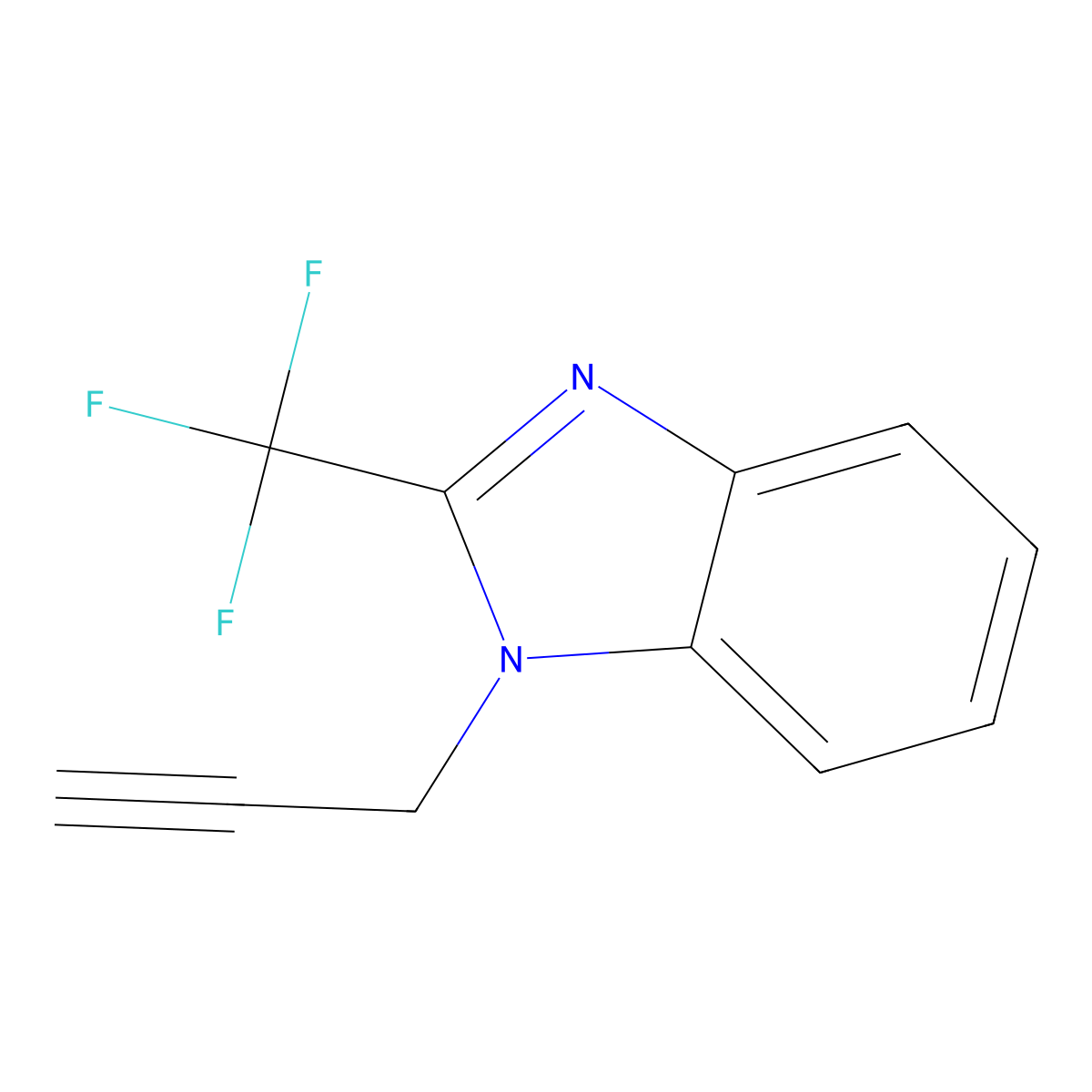 1-(2-Propyn-1-yl)-2-(trifluoromethyl)-1H-benzimidazole molecular structure, CAS 139591-04-1