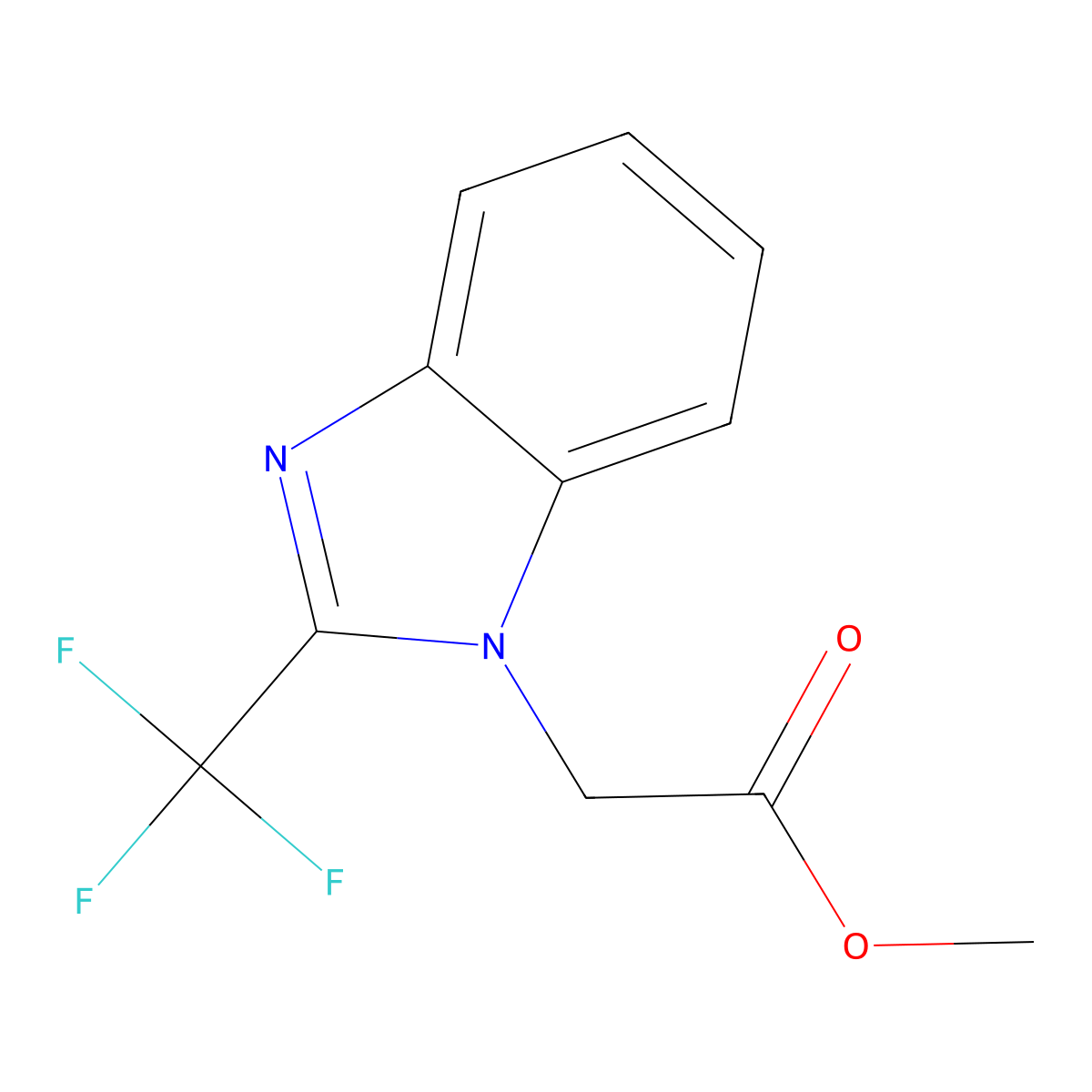 methyl 2-[2-(trifluoromethyl)-1H-1,3-benzodiazol-1-yl]acetate molecular structure, CAS 139591-08-5