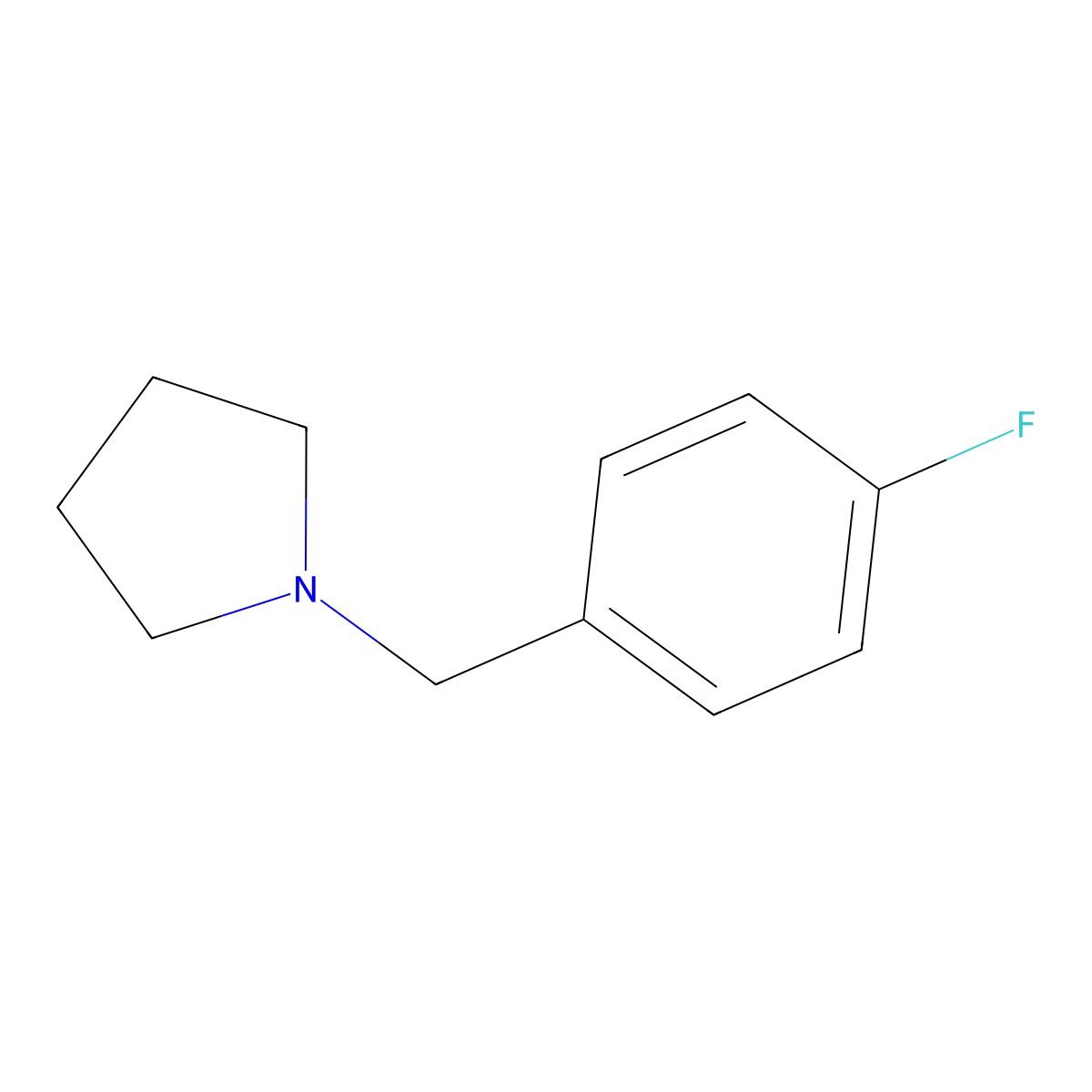 1-(4-Fluorobenzyl)pyrrolidine molecular structure, CAS 139592-91-9