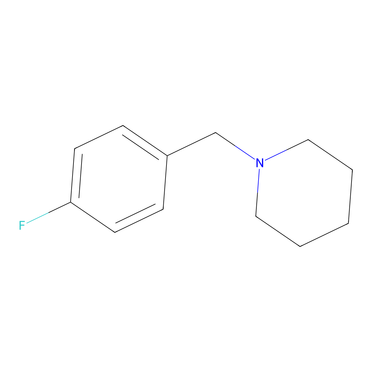 1-(4-Fluorobenzyl)piperidine molecular structure, CAS 139592-92-0