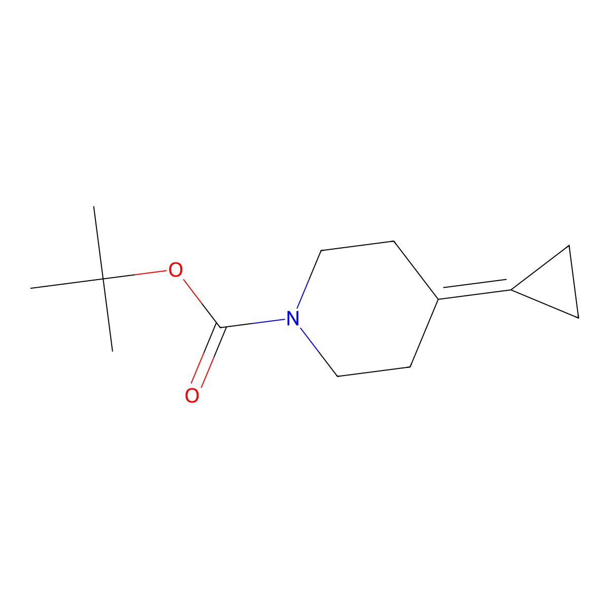 Tert-butyl 4-cyclopropylidenepiperidine-1-carboxylate molecular structure, CAS 1395924-16-9