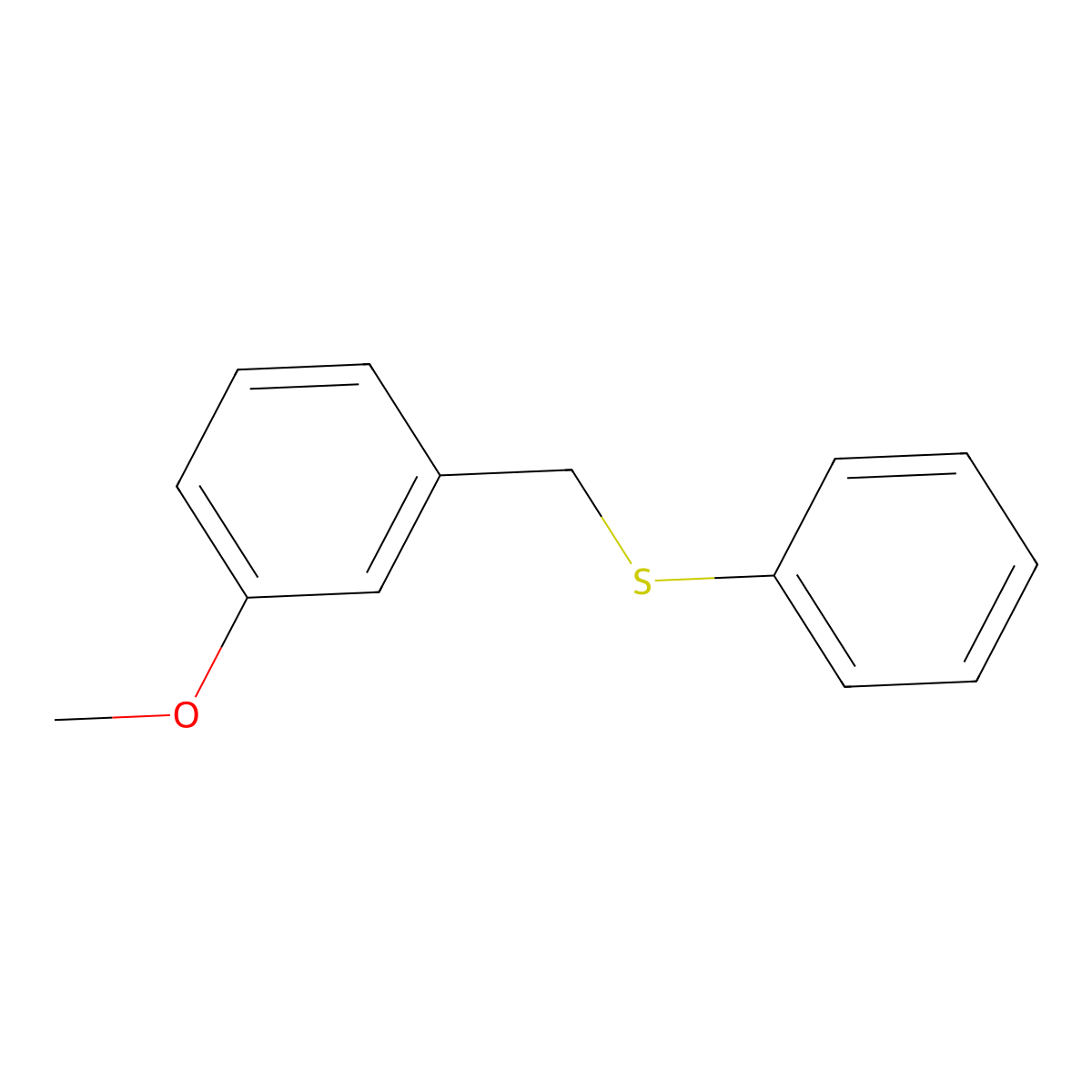 Benzene, 1-methoxy-3-[(phenylthio)methyl]- molecular structure, CAS 139599-68-1