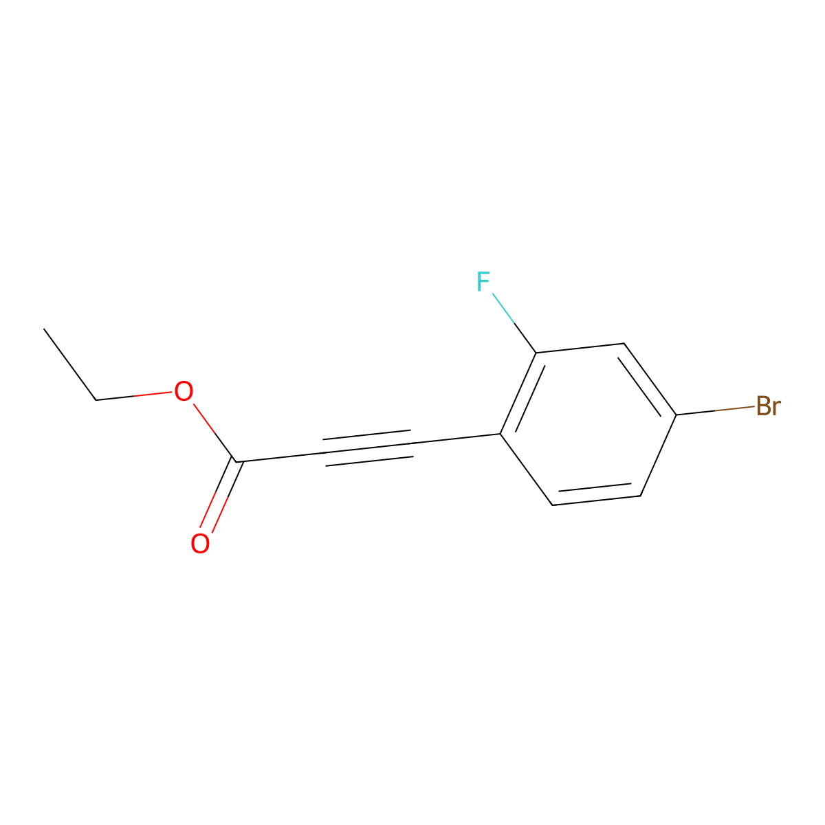 Ethyl 3-(4-bromo-2-fluorophenyl)prop-2-ynoate molecular structure, CAS 1396008-19-7