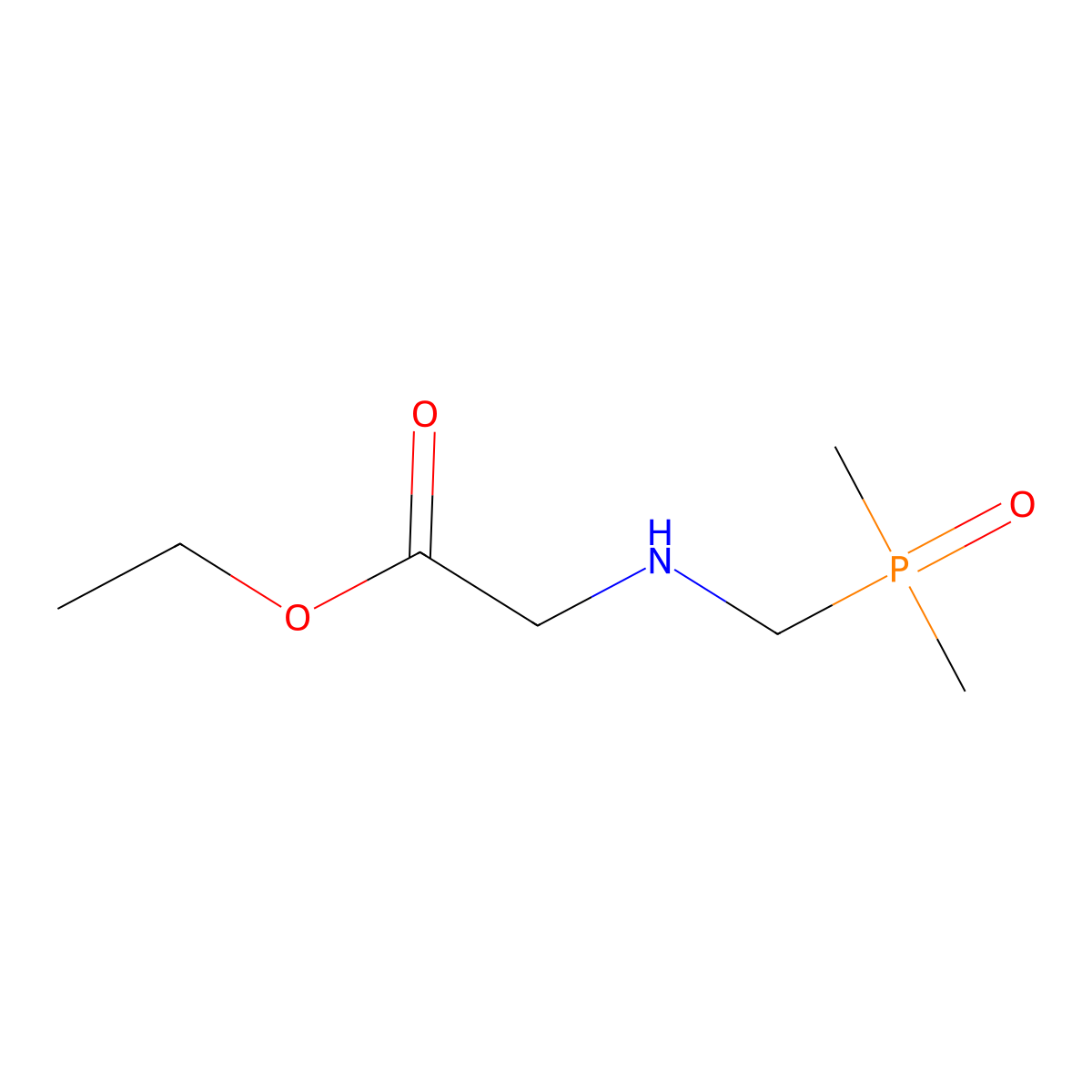 Glycine, N-[(dimethylphosphinyl)methyl]-, ethyl ester molecular structure, CAS 139602-45-2