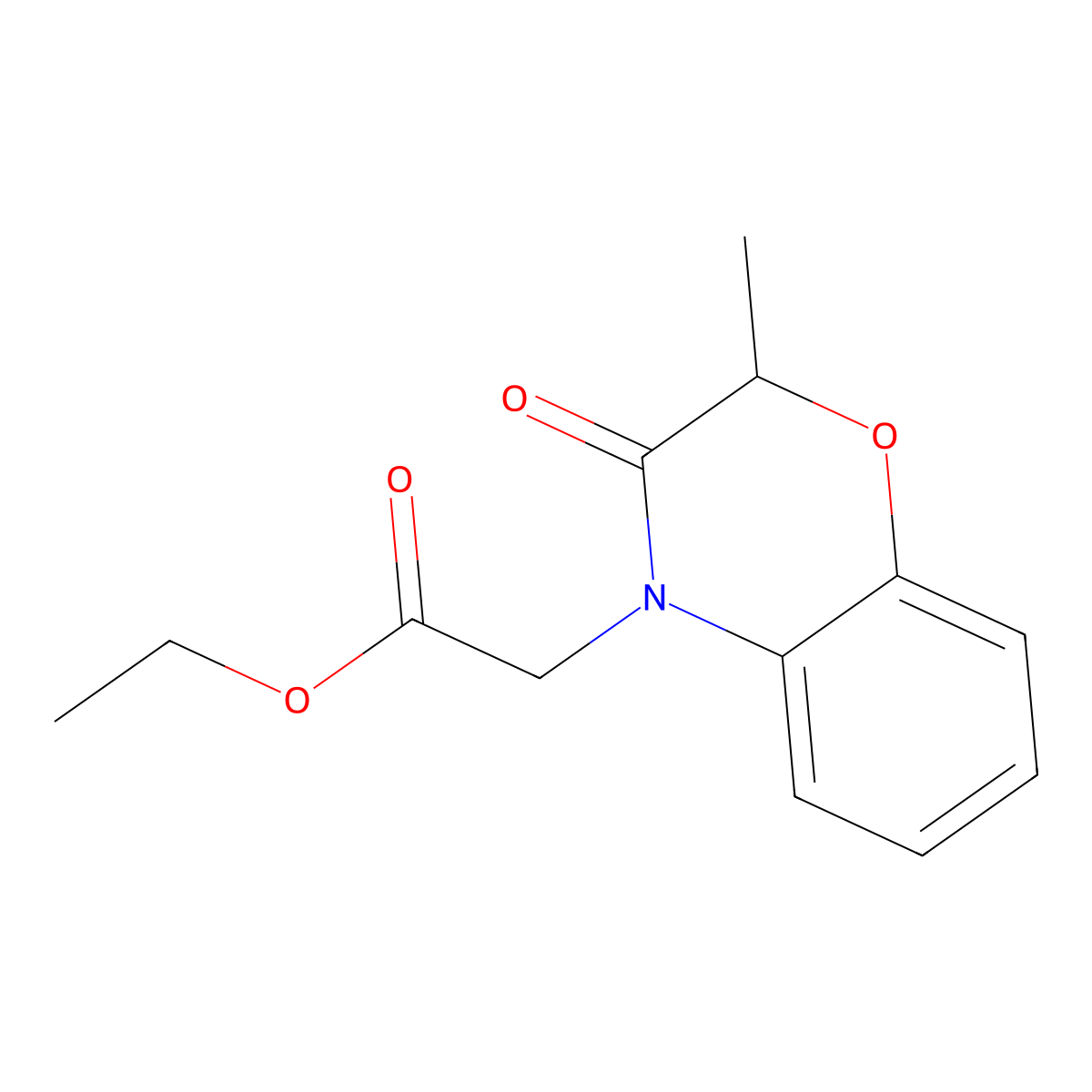 ethyl 2-(2-methyl-3-oxo-2,3-dihydro-4H-1,4-benzoxazin-4-yl)acetate molecular structure, CAS 139605-39-3