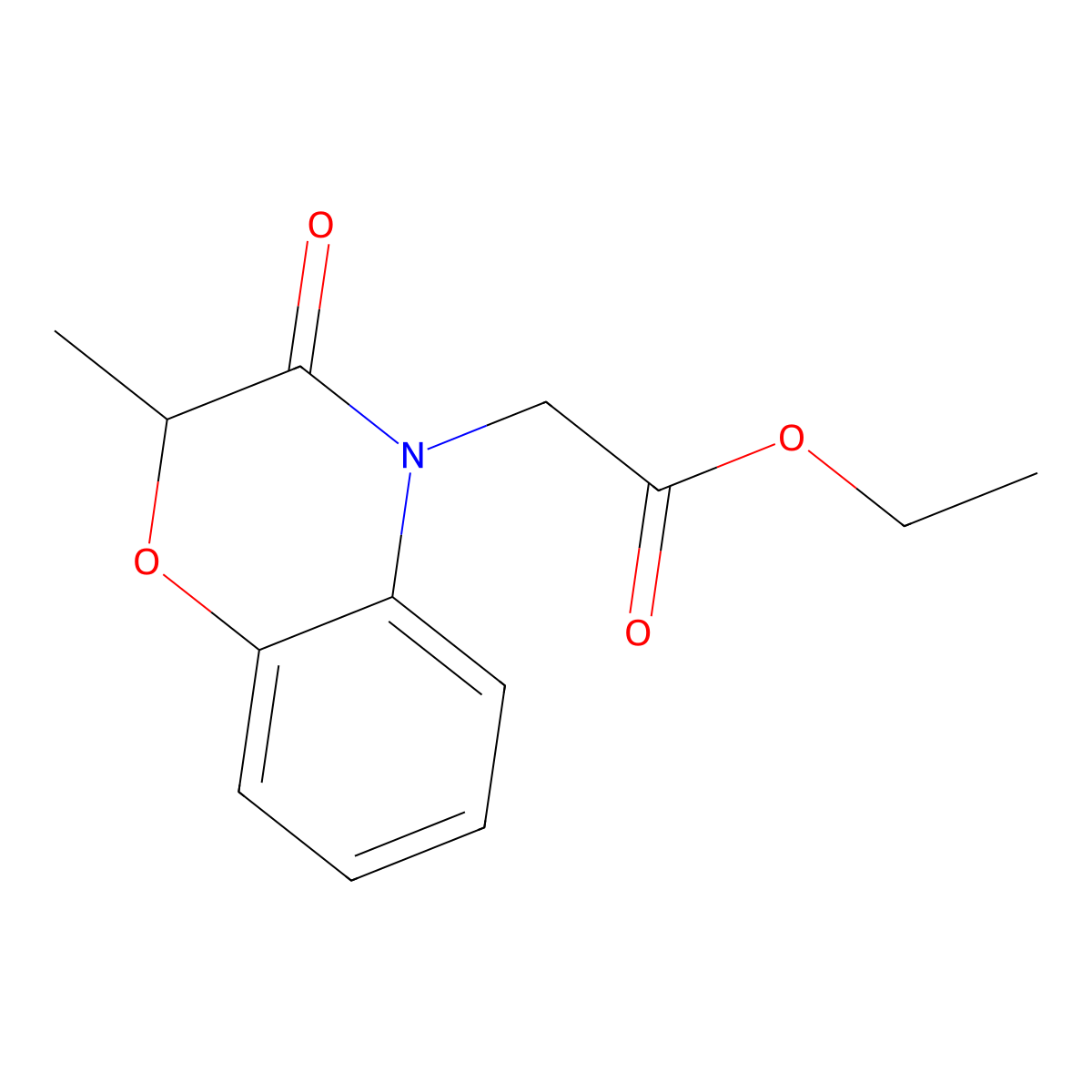 ethyl 2-(2-methyl-3-oxo-2,3-dihydro-4H-1,4-benzoxazin-4-yl)acetate molecular structure, CAS 139605-39-3