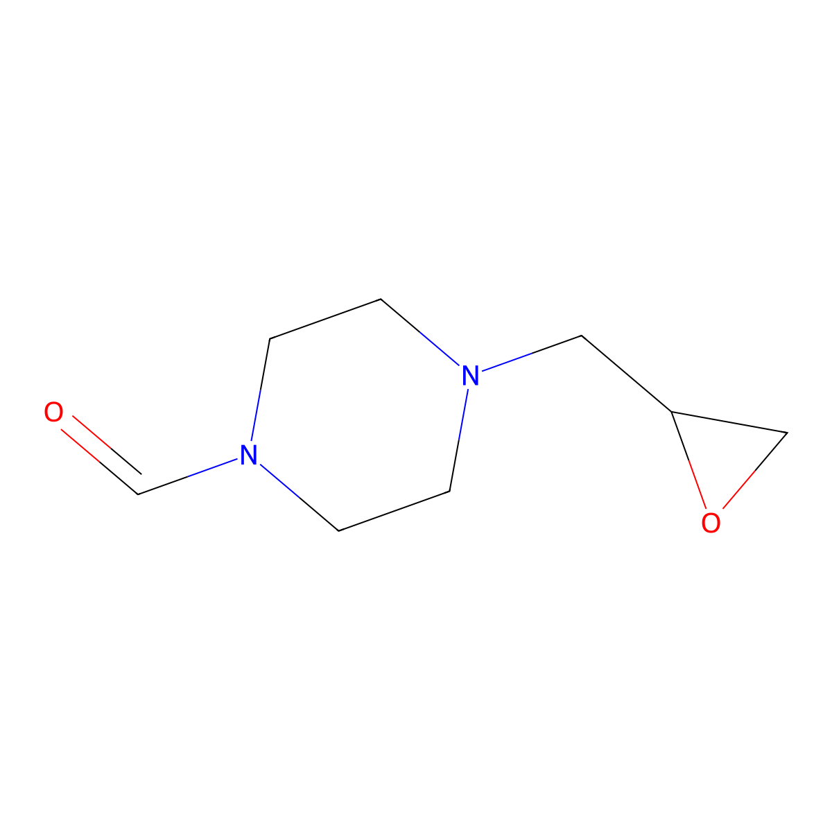 4-(Oxiran-2-ylmethyl)piperazine-1-carbaldehyde molecular structure, CAS 139605-65-5