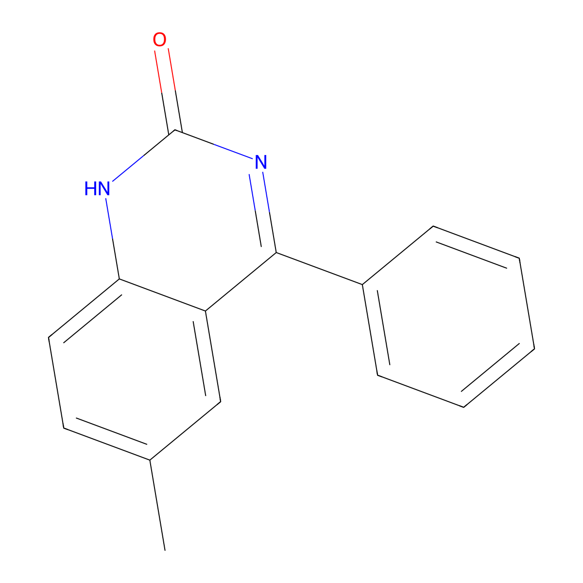 2(1H)-Quinazolinone, 6-methyl-4-phenyl- molecular structure, CAS 13961-64-3