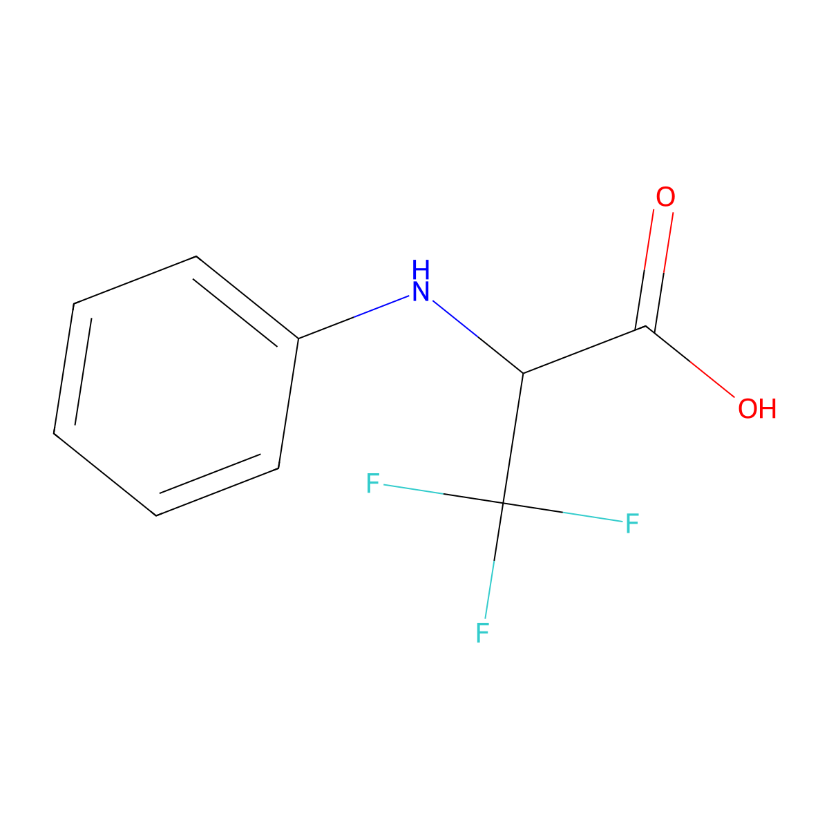 2-Anilino-3,3,3-trifluoropropanoic acid molecular structure, CAS 1396123-82-2