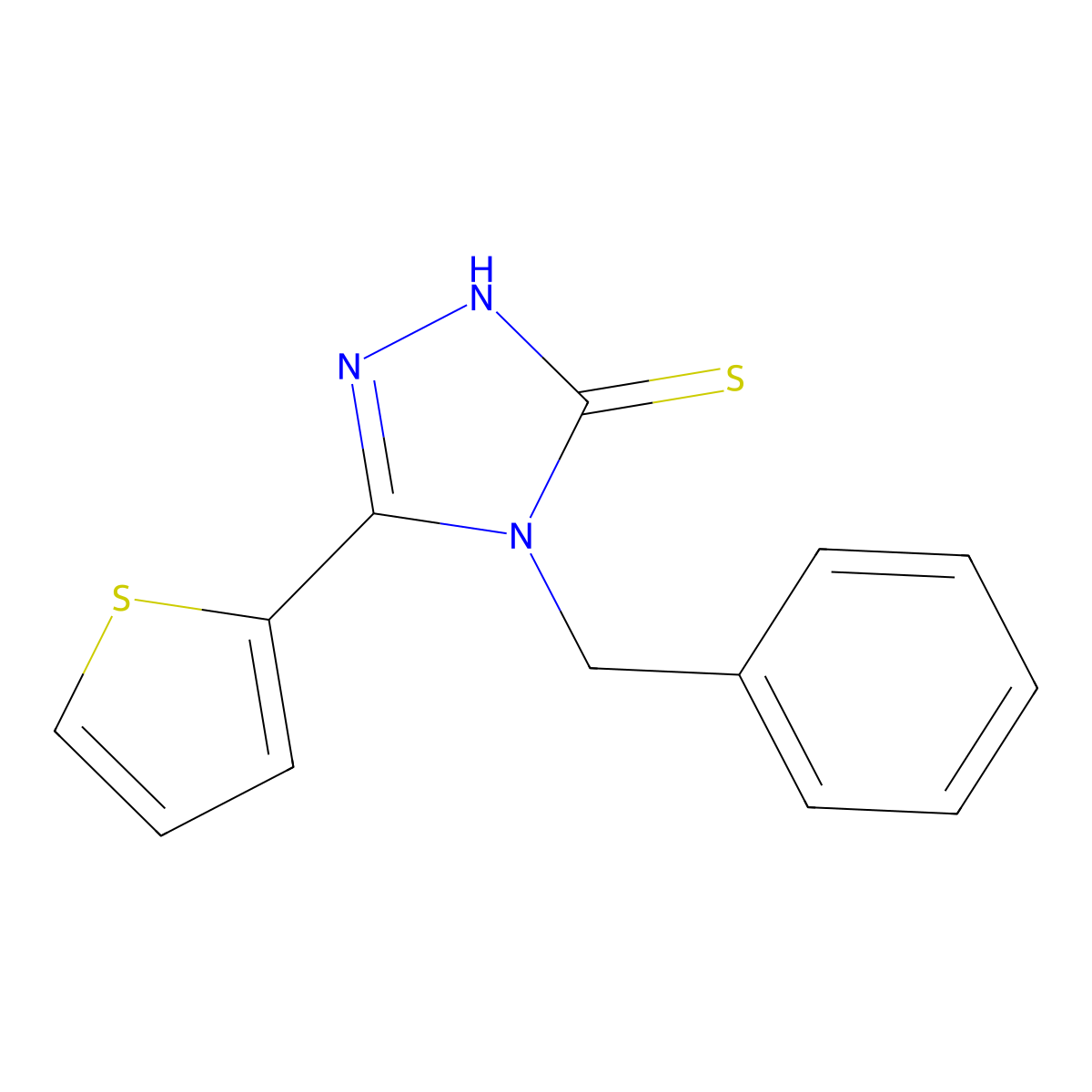 4-benzyl-5-(thiophen-2-yl)-4H-1,2,4-triazole-3-thiol molecular structure, CAS 139614-67-8