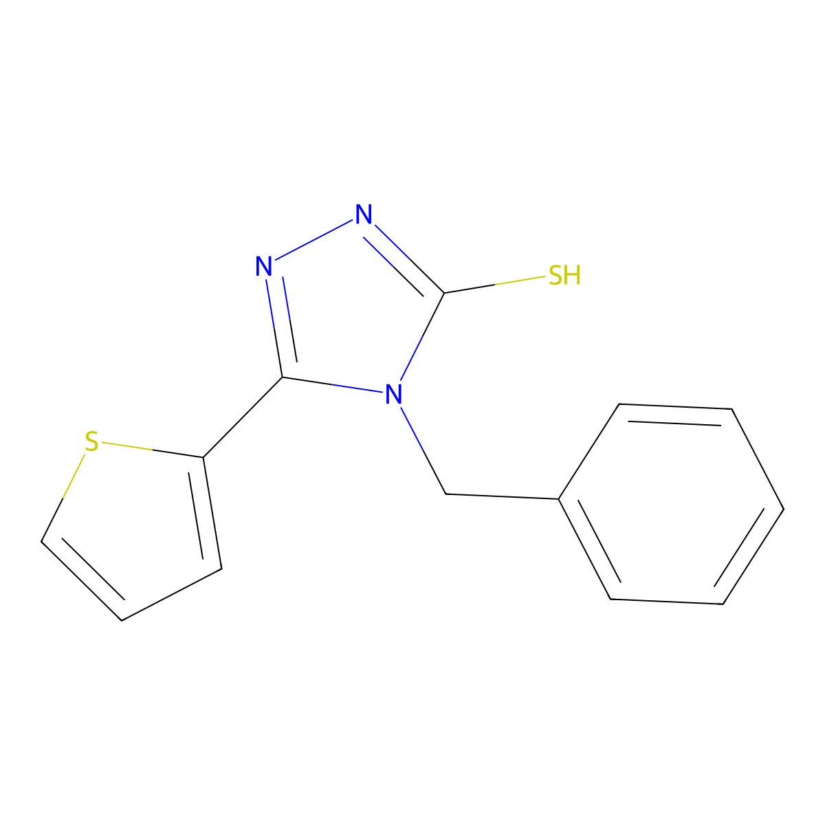 4-benzyl-5-(thiophen-2-yl)-4H-1,2,4-triazole-3-thiol molecular structure, CAS 139614-67-8