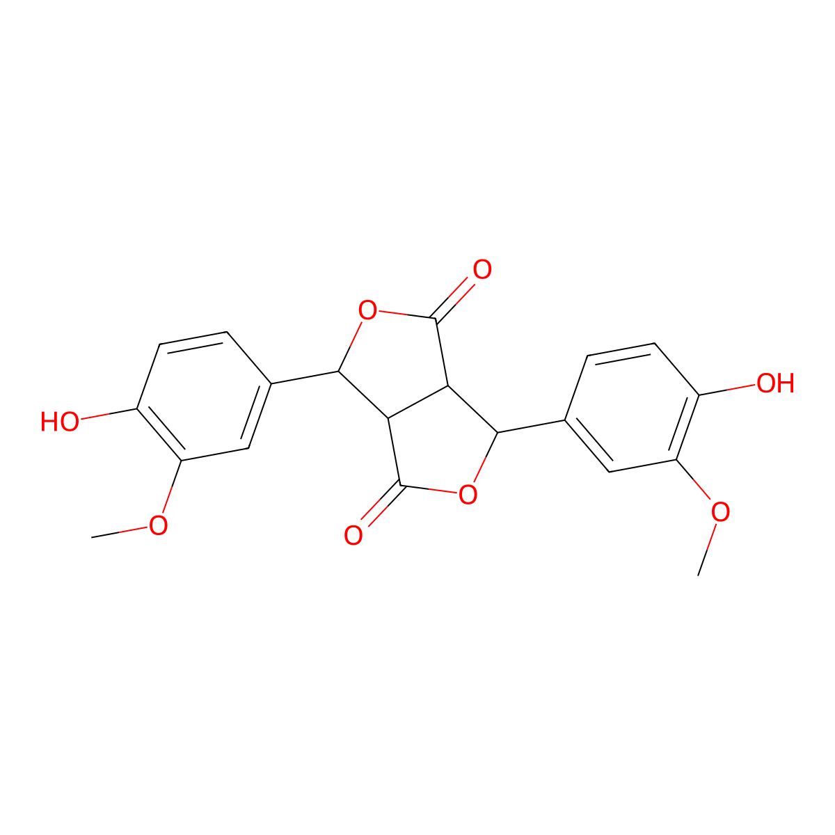 Dehydrodiferulic dilactone molecular structure, CAS 13962-76-0