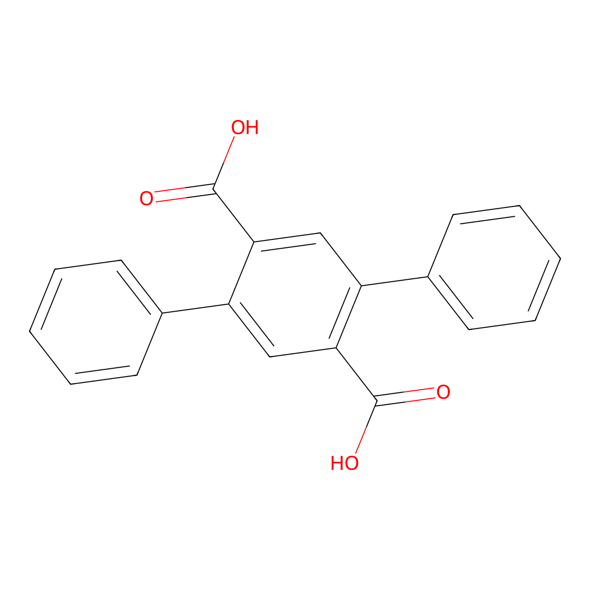 2,5-Diphenylbenzene-1,4-dicarboxylic acid molecular structure, CAS 13962-92-0