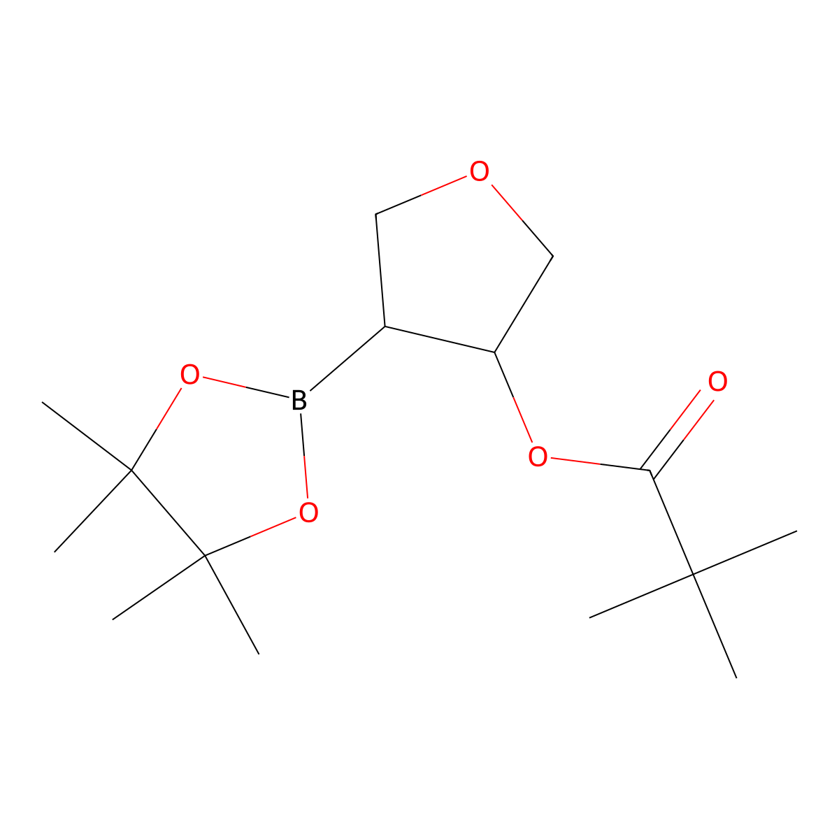 4-(Pivaloyloxy)tetrahydrofuran-3-boronic acid pinacol ester molecular structure, CAS 1396215-53-4