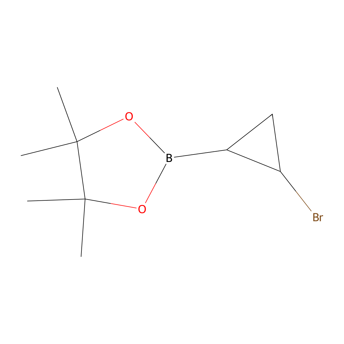 2-(2-Bromocyclopropyl)-4,4,5,5-tetramethyl-1,3,2-dioxaborolane molecular structure, CAS 1396215-92-1