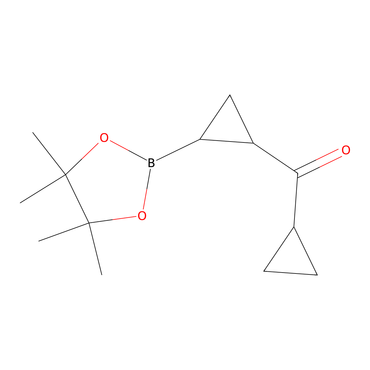 Cyclopropyl(2-(4,4,5,5-tetramethyl-1,3,2-dioxaborolan-2-yl)cyclopropyl)methanone molecular structure, CAS 1396216-40-2