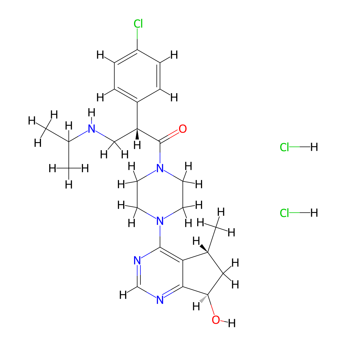 Ipatasertib dihydrochloride molecular structure, CAS 1396257-94-5