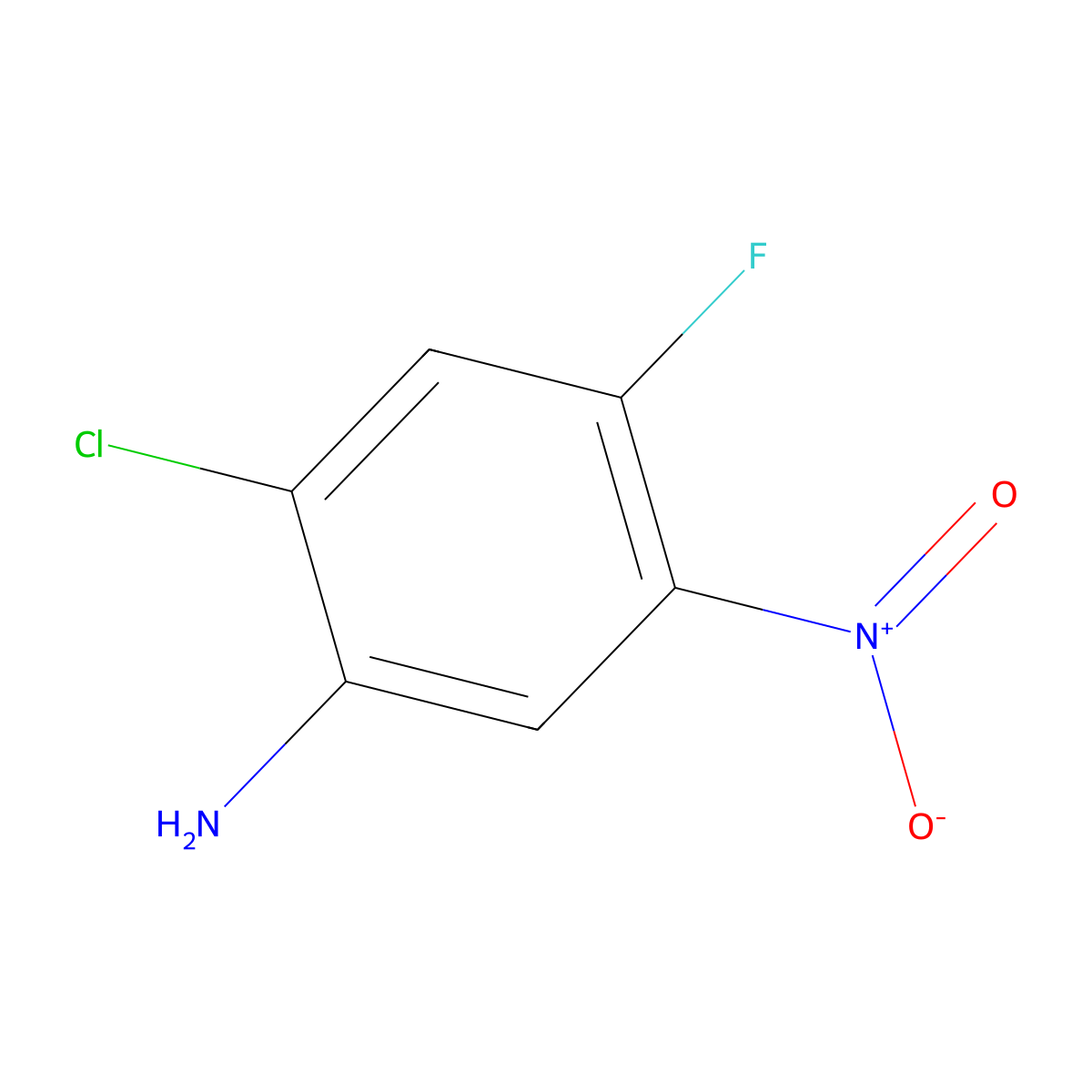 2-Chloro-4-fluoro-5-nitroaniline molecular structure, CAS 139626-20-3