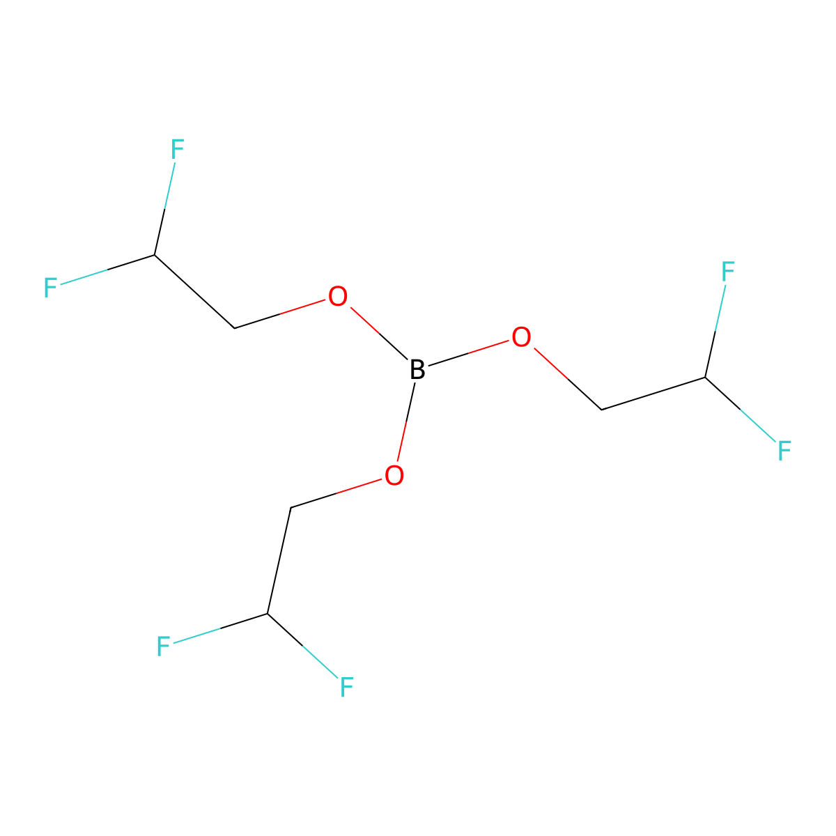 Tris(2,2-difluoroethyl)borate molecular structure, CAS 1396338-09-2