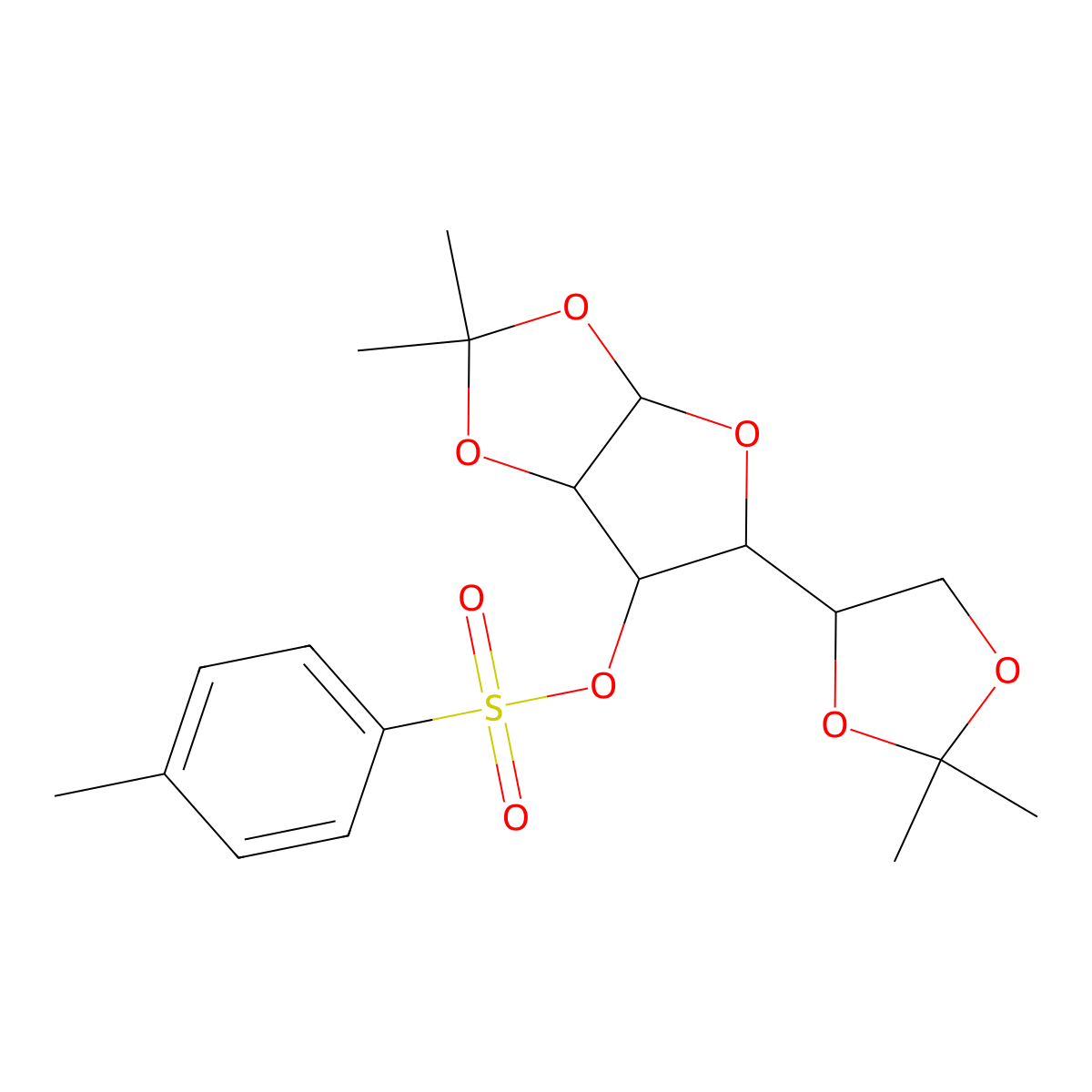 [5-(2,2-Dimethyl-1,3-dioxolan-4-yl)-2,2-dimethyl-3a,5,6,6a-tetrahydrofuro[2,3-d][1,3]dioxol-6-yl] 4-methylbenzenesulfonate molecular structure, CAS 13964-21-1