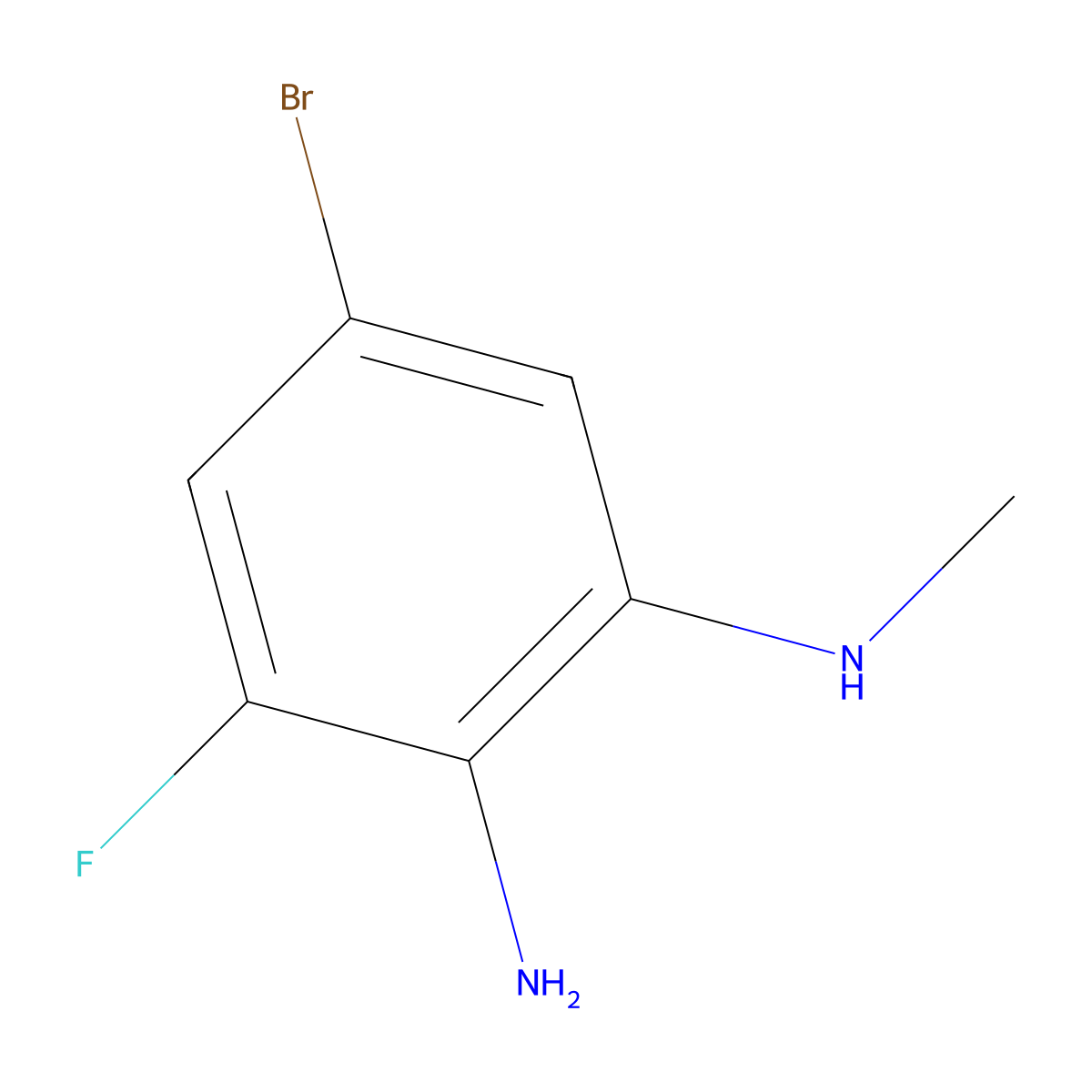 5-Bromo-3-fluoro-N1-methylbenzene-1,2-diamine molecular structure, CAS 1396503-78-8