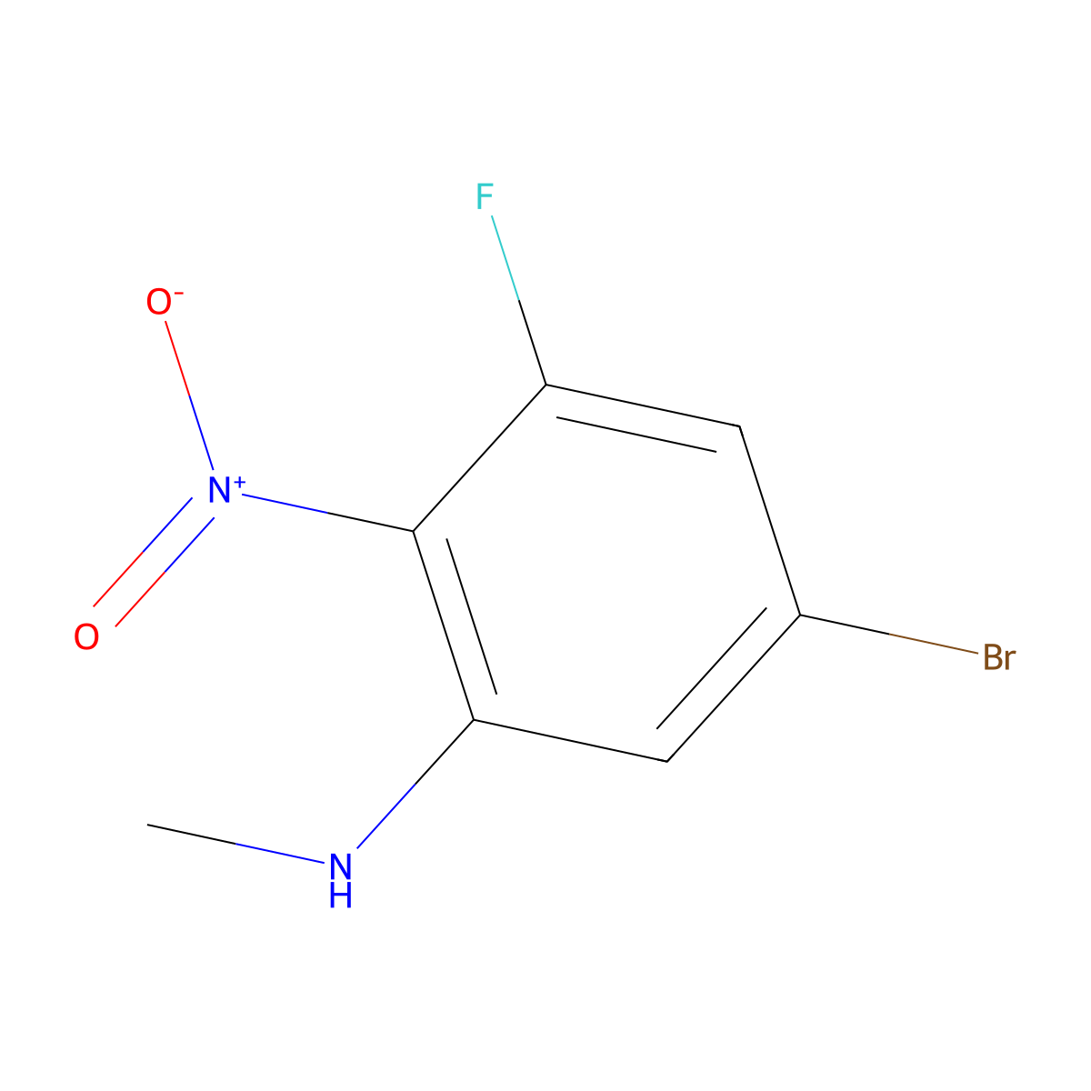 5-Bromo-3-fluoro-N-methyl-2-nitroaniline molecular structure, CAS 1396503-81-3