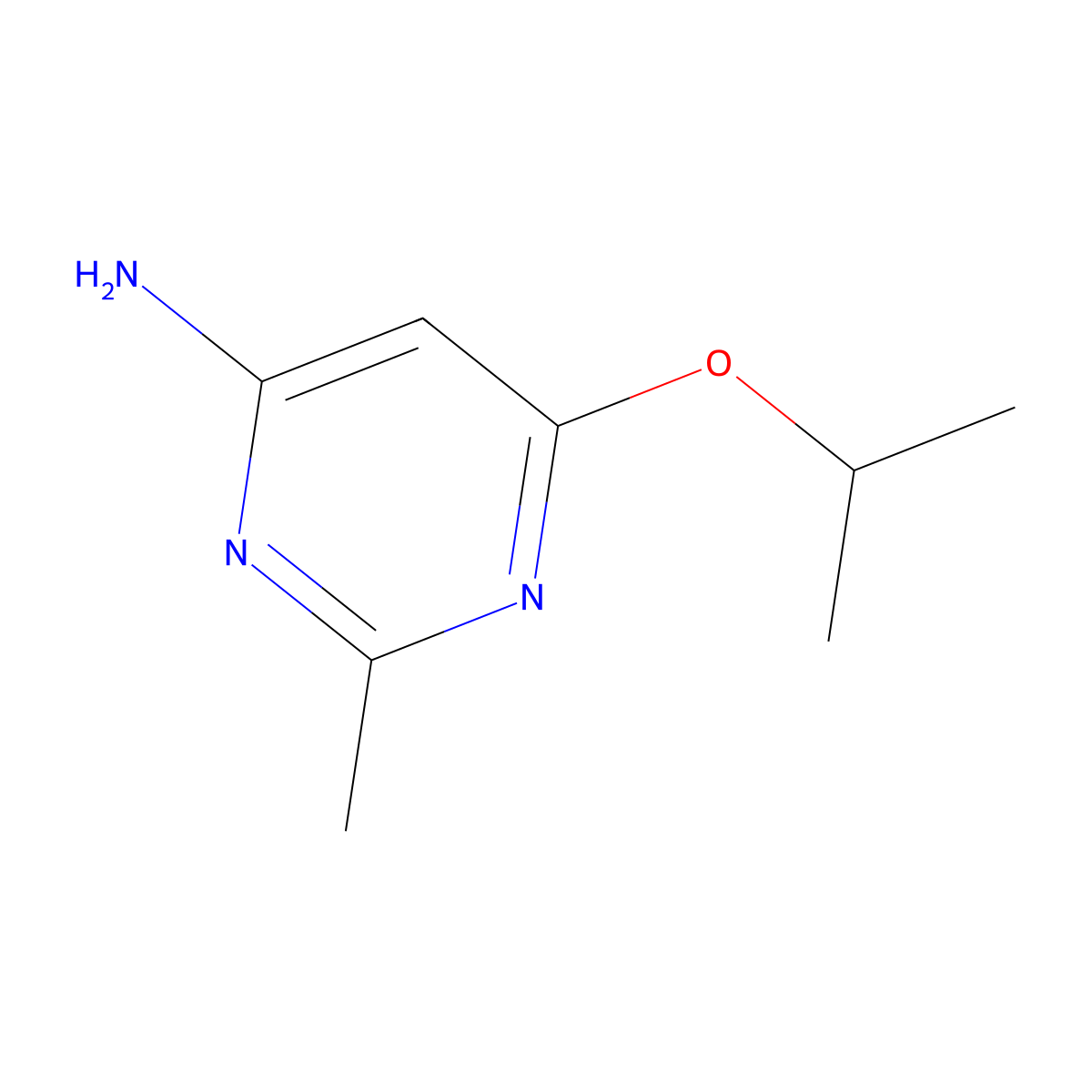 6-Isopropoxy-2-methylpyrimidin-4-amine molecular structure, CAS 139654-17-4