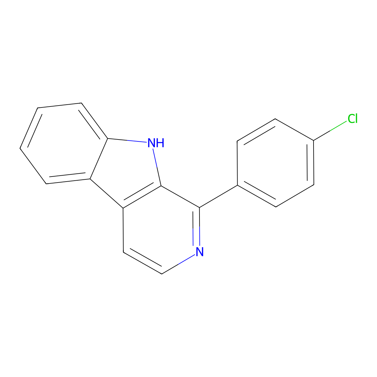 1-(4-chlorophenyl)-9H-pyrido[3,4-b]indole molecular structure, CAS 139655-07-5