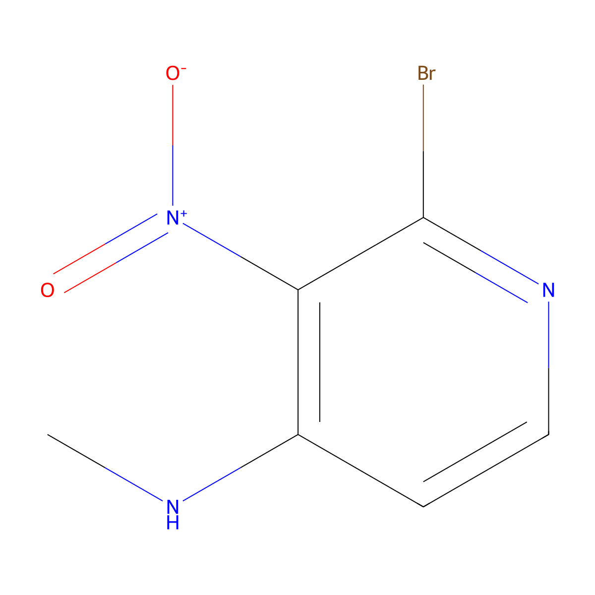 2-Bromo-4-(methylamino)-3-nitropyridine molecular structure, CAS 1396554-54-3