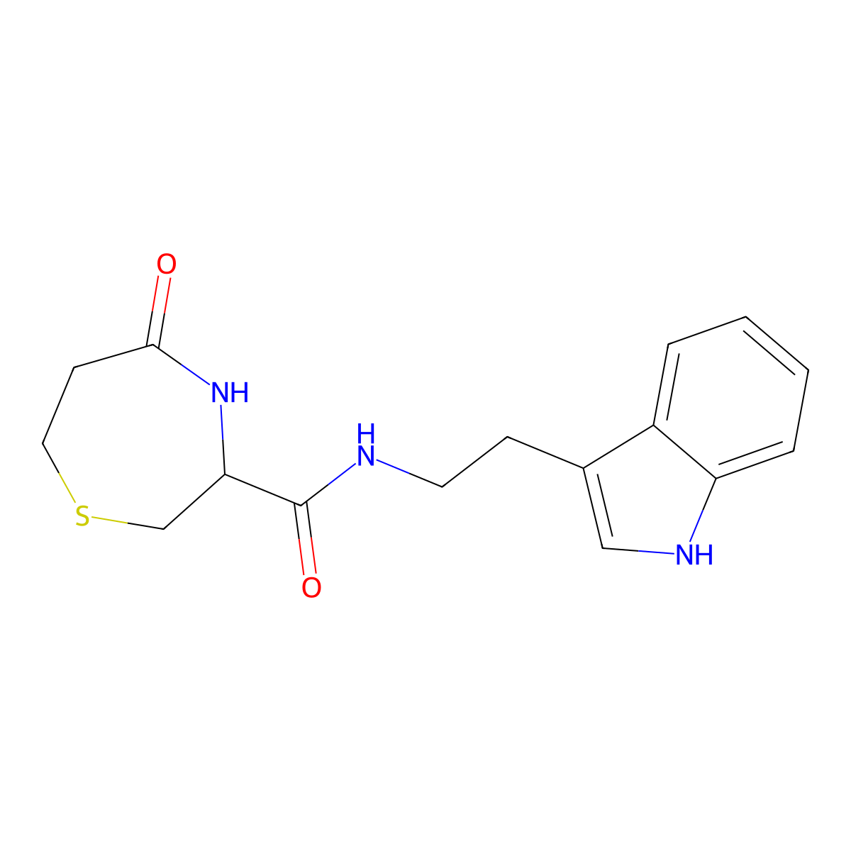 N-[2-(1H-indol-3-yl)ethyl]-5-oxo-1,4-thiazepane-3-carboxamide molecular structure, CAS 1396554-79-2