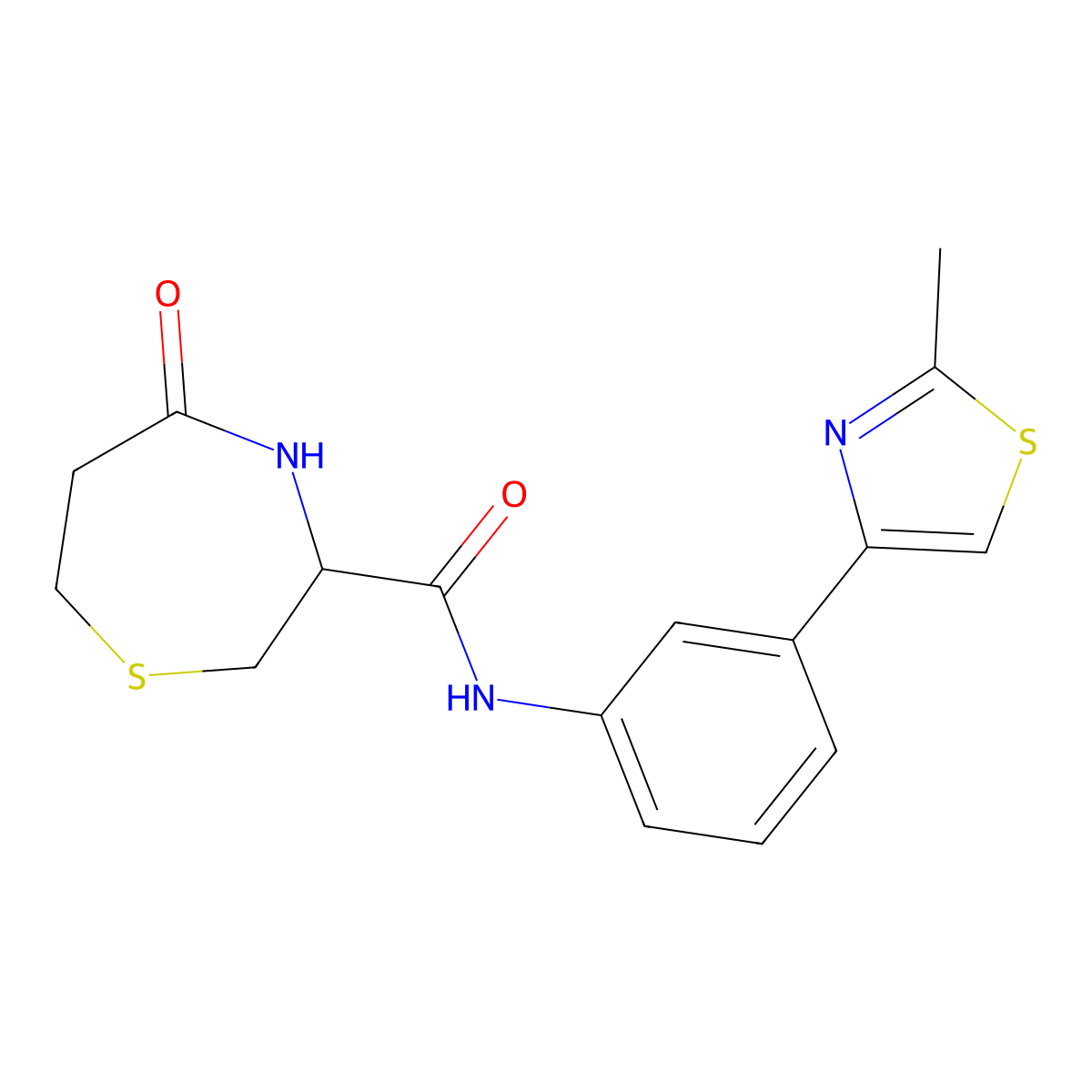 N-(3-(2-methylthiazol-4-yl)phenyl)-5-oxo-1,4-thiazepane-3-carboxamide molecular structure, CAS 1396554-81-6