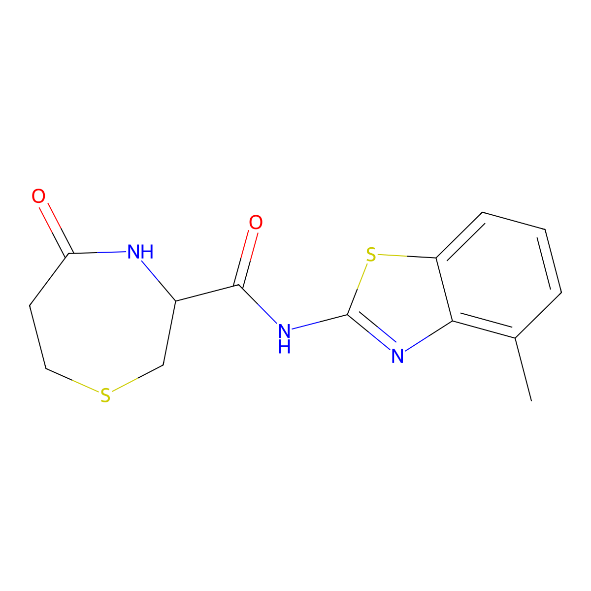 N-(4-methylbenzo[d]thiazol-2-yl)-5-oxo-1,4-thiazepane-3-carboxamide molecular structure, CAS 1396555-82-0