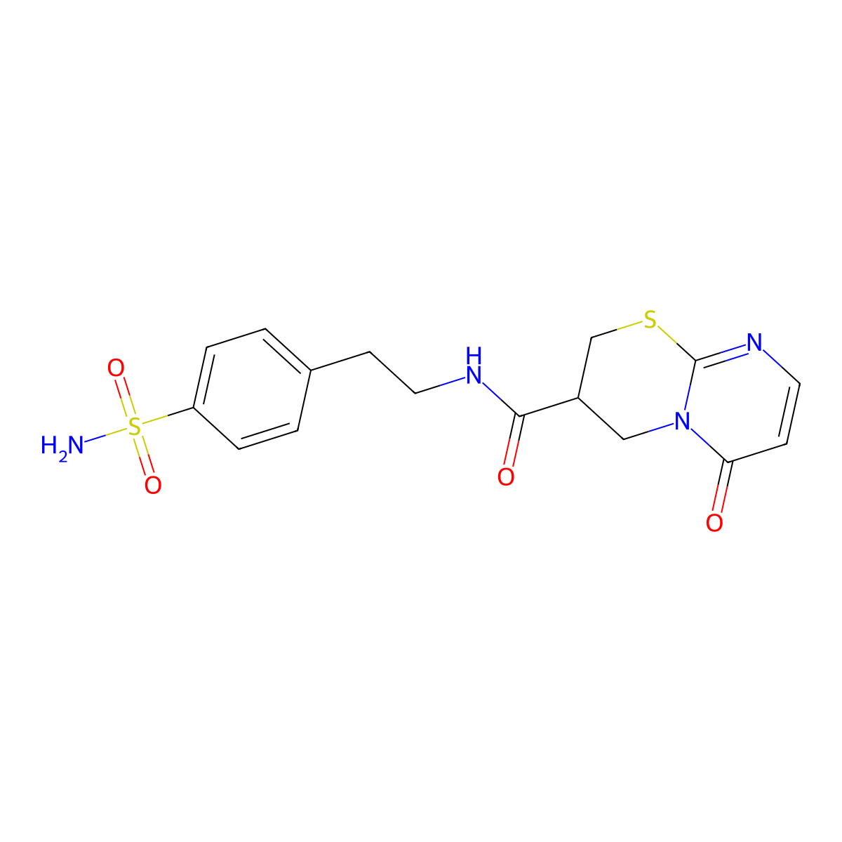 6-oxo-N-(4-sulfamoylphenethyl)-2,3,4,6-tetrahydropyrimido[2,1-b][1,3]thiazine-3-carboxamide molecular structure, CAS 1396556-04-9