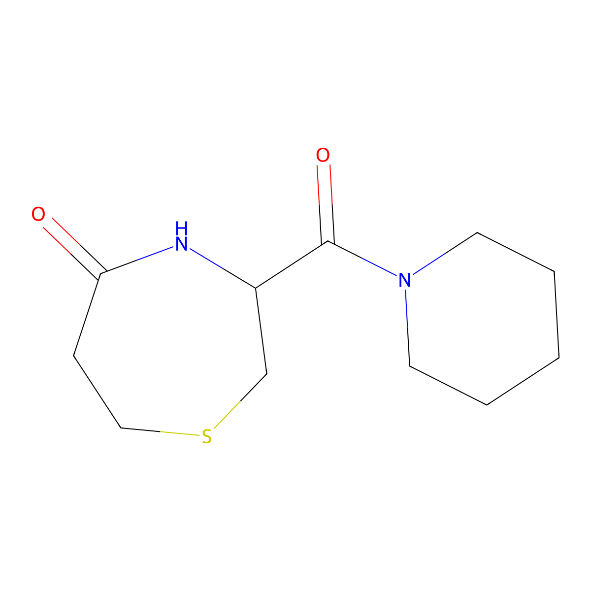 3-(Piperidine-1-carbonyl)-1,4-thiazepan-5-one molecular structure, CAS 1396556-51-6