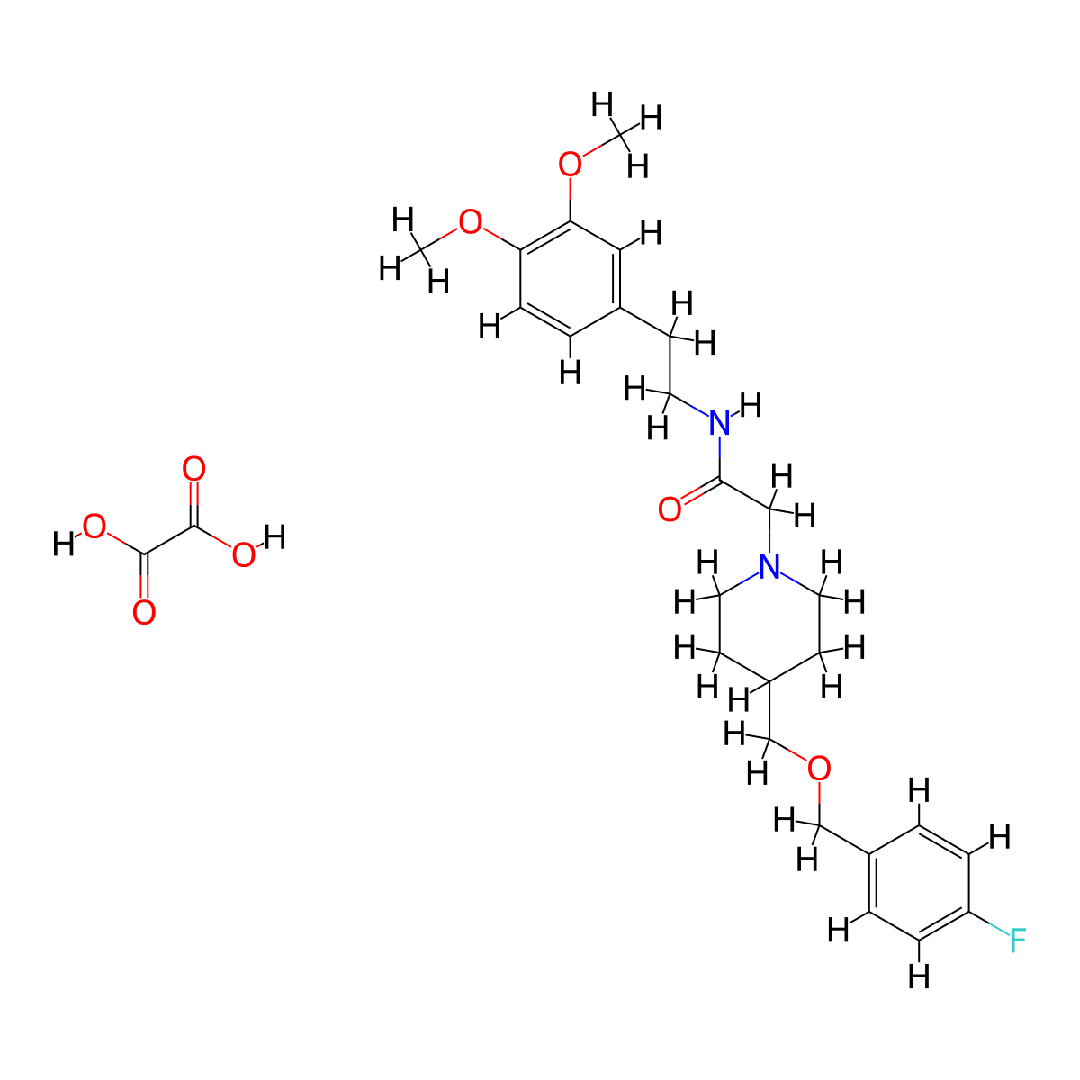 N-(3,4-dimethoxyphenethyl)-2-(4-(((4-fluorobenzyl)oxy)methyl)piperidin-1-yl)acetamide oxalate molecular structure, CAS 1396557-53-1
