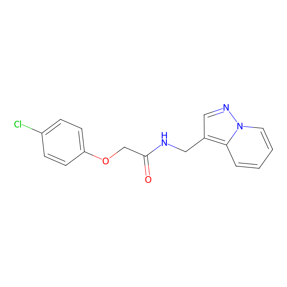 2-(4-chlorophenoxy)-N-(pyrazolo[1,5-a]pyridin-3-ylmethyl)acetamide molecular structure, CAS 1396557-92-8
