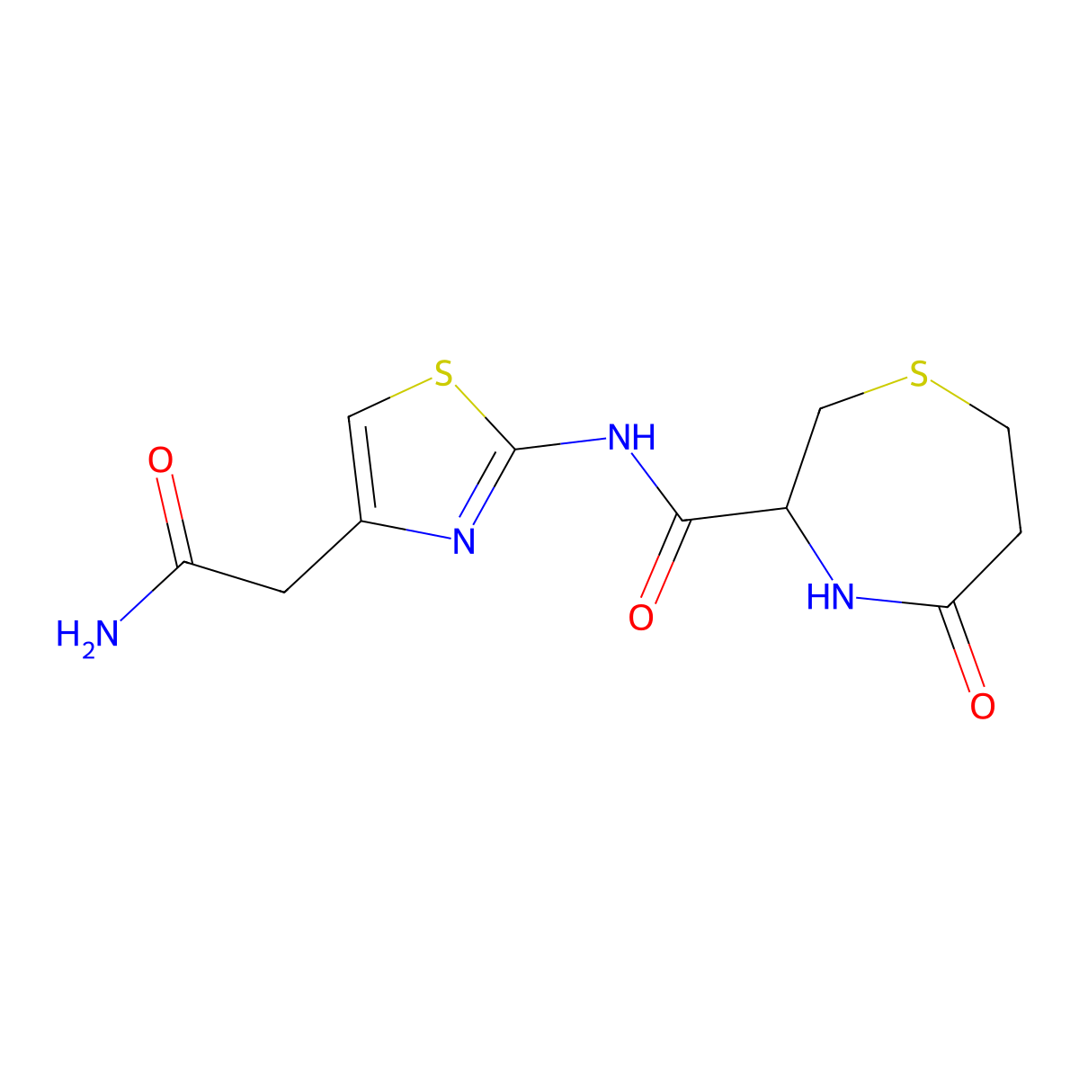 N-(4-(2-amino-2-oxoethyl)thiazol-2-yl)-5-oxo-1,4-thiazepane-3-carboxamide molecular structure, CAS 1396558-94-3