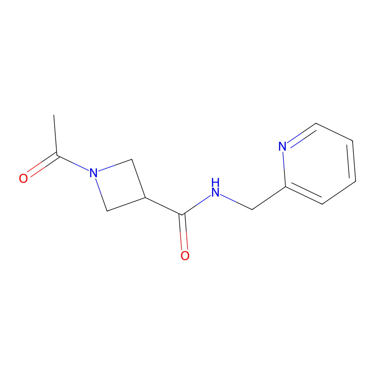 1-acetyl-N-(pyridin-2-ylmethyl)azetidine-3-carboxamide molecular structure, CAS 1396559-45-7
