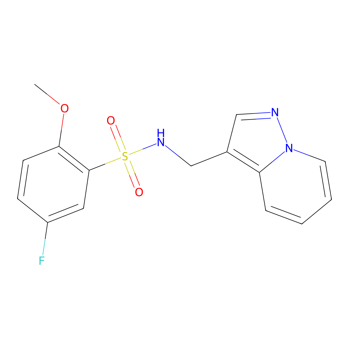 5-fluoro-2-methoxy-N-(pyrazolo[1,5-a]pyridin-3-ylmethyl)benzenesulfonamide molecular structure, CAS 1396559-46-8