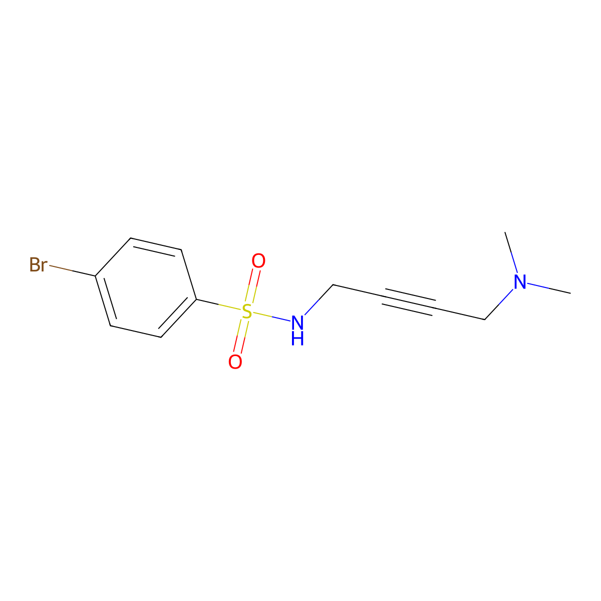 4-bromo-N-(4-(dimethylamino)but-2-yn-1-yl)benzenesulfonamide molecular structure, CAS 1396559-51-5
