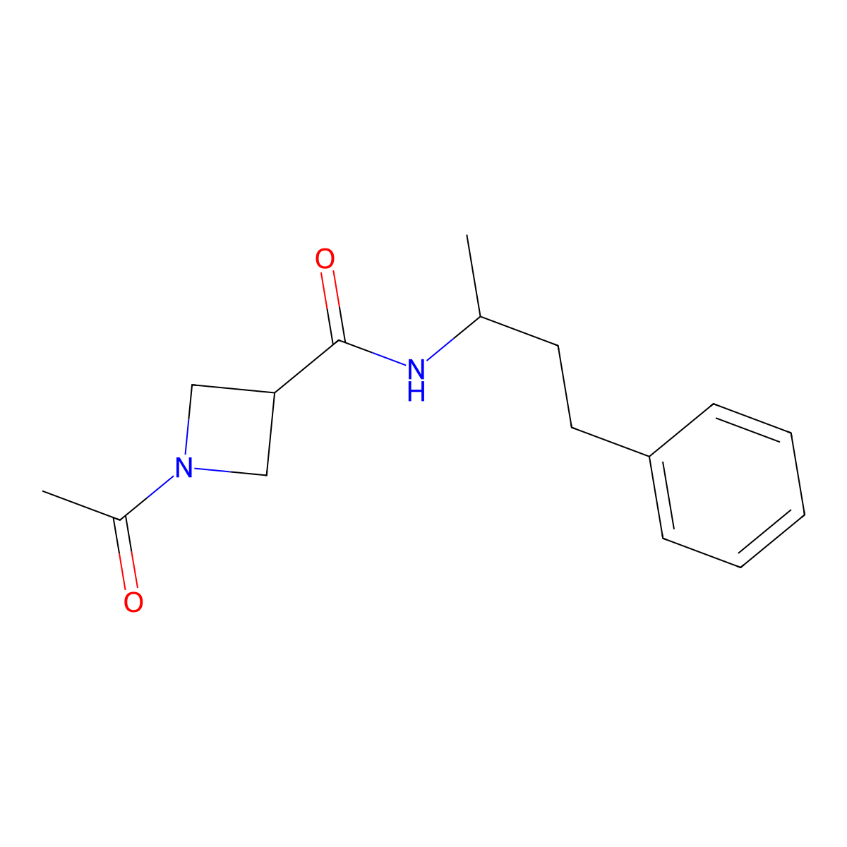 1-acetyl-N-(4-phenylbutan-2-yl)azetidine-3-carboxamide molecular structure, CAS 1396559-54-8