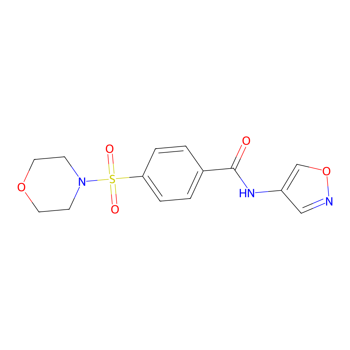 N-(isoxazol-4-yl)-4-(morpholinosulfonyl)benzamide molecular structure, CAS 1396559-90-2