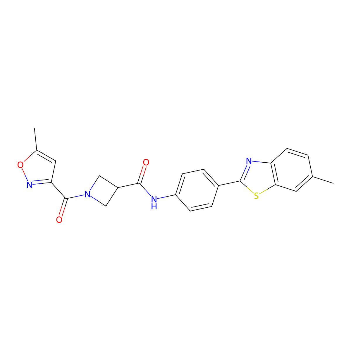 N-(4-(6-methylbenzo[d]thiazol-2-yl)phenyl)-1-(5-methylisoxazole-3-carbonyl)azetidine-3-carboxamide molecular structure, CAS 1396560-01-2