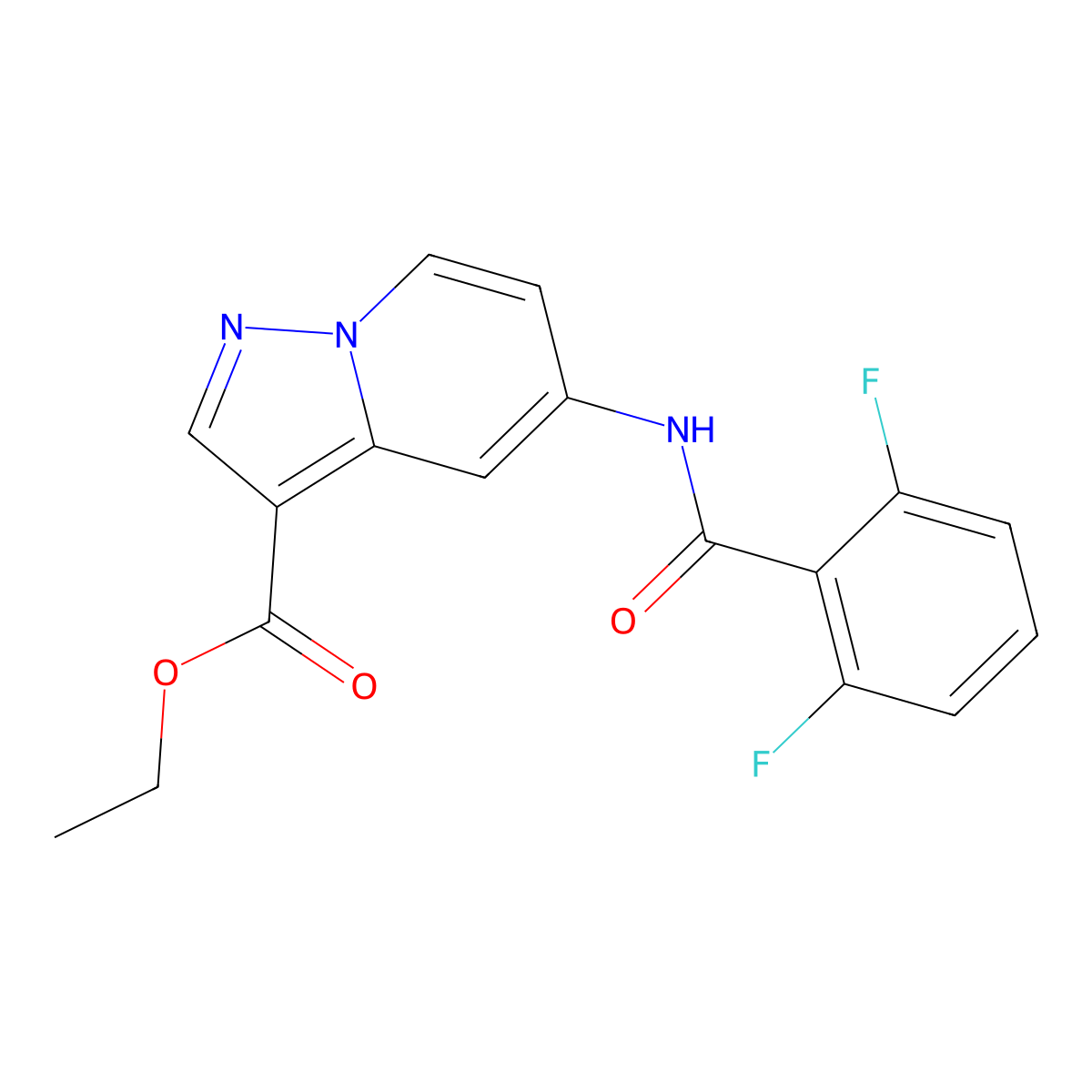 Ethyl 5-(2,6-difluorobenzamido)pyrazolo[1,5-a]pyridine-3-carboxylate molecular structure, CAS 1396560-77-2